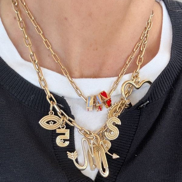 Ceramic Fluted Initial Big Bead