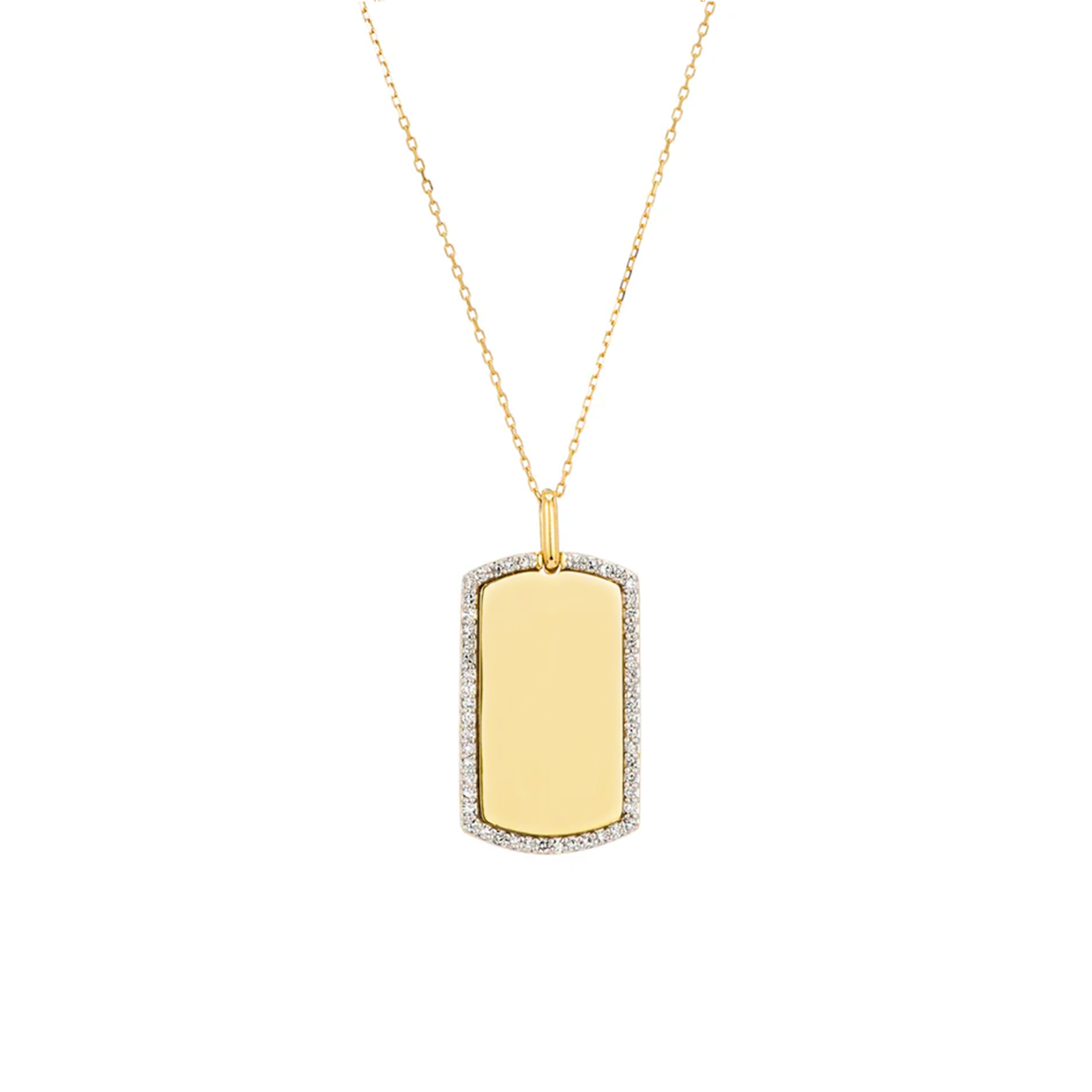 Pavé Dog Tag Necklace