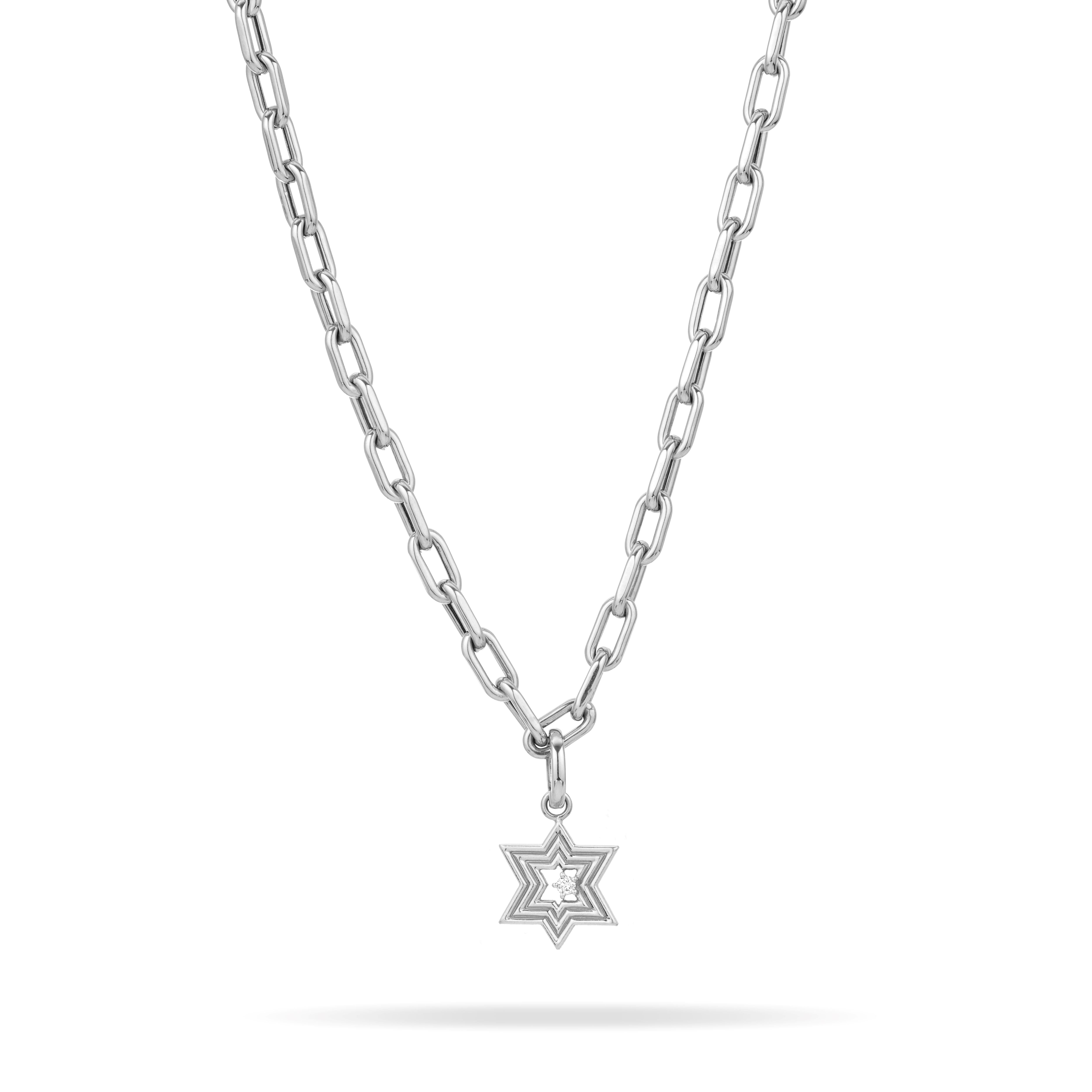 Groovy Star of David Hinged Charm in Sterling Silver