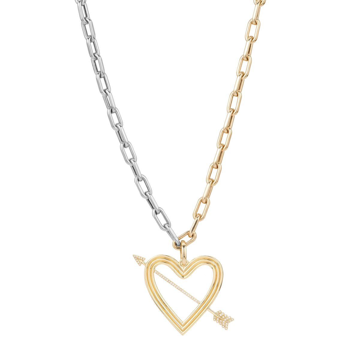 XL Pavé Heart + Arrow Hinged Charm