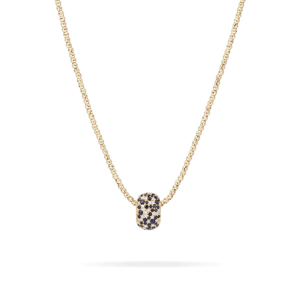Wide Sapphire + Diamond Pavé Big Bead