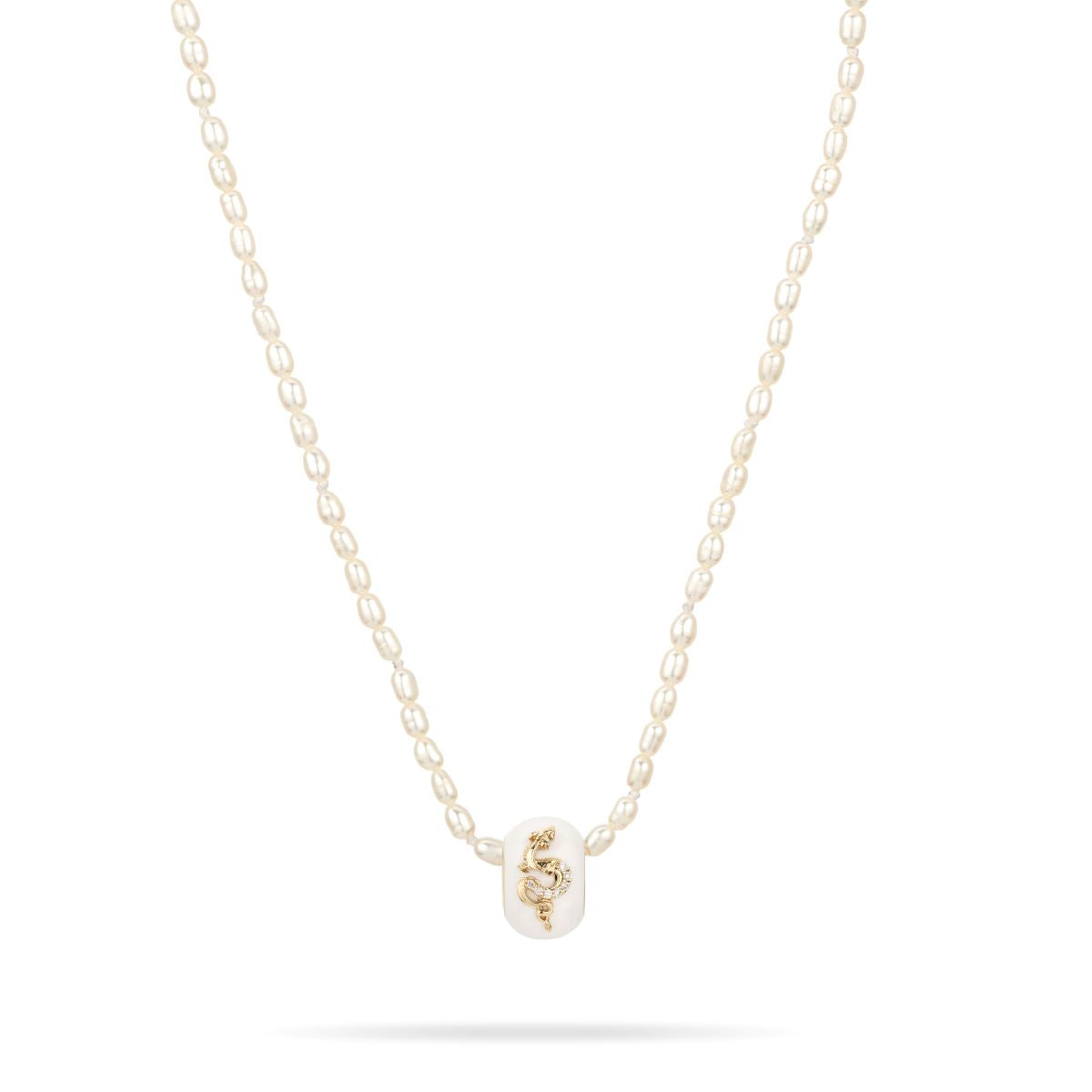 White Ceramic + Pavé Dragon Big Bead