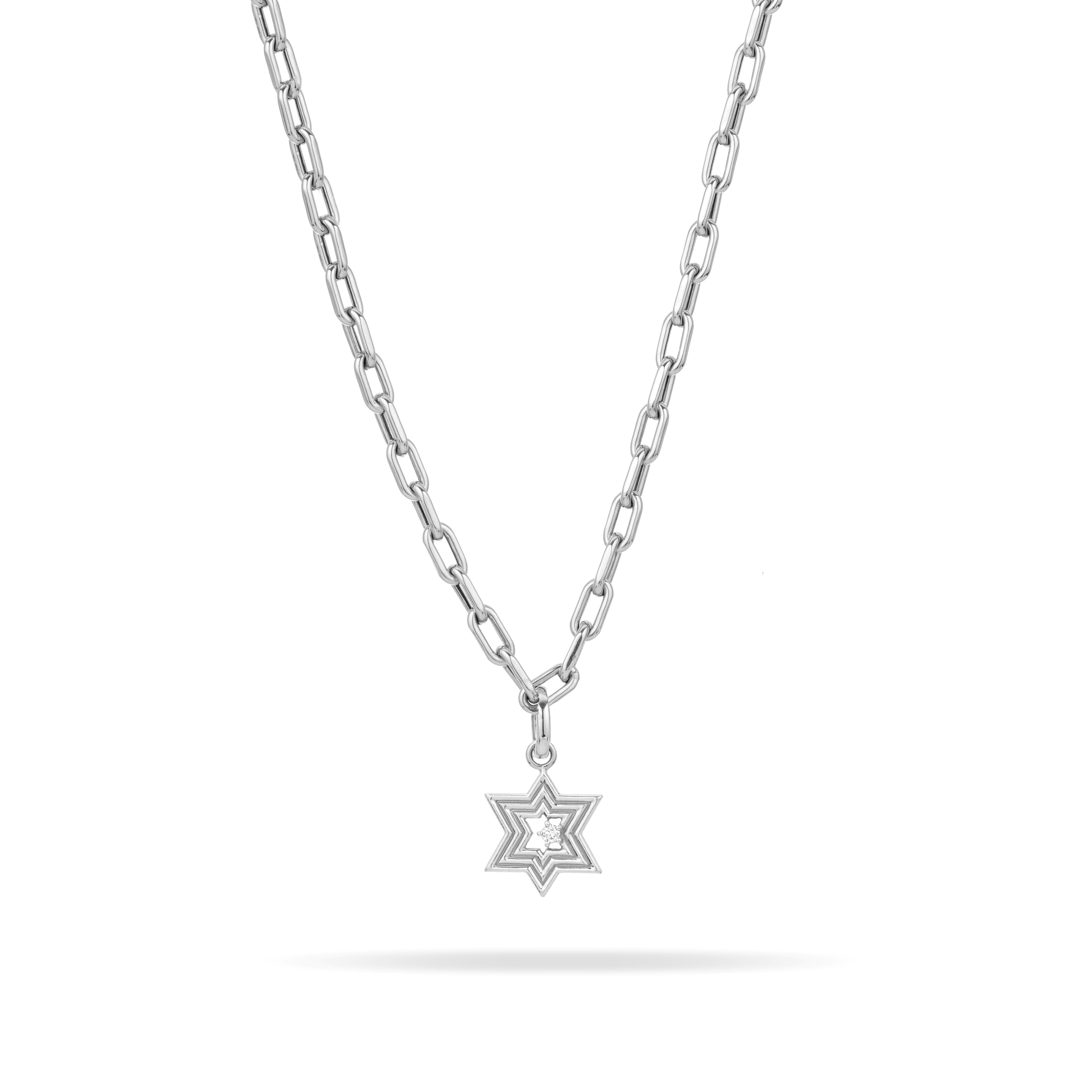 Groovy Star of David Hinged Charm in Sterling Silver