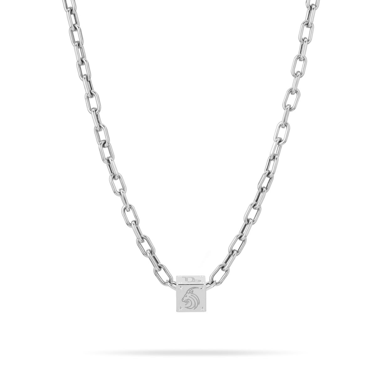 Zodiac Capricorn Block Big Bead in Sterling Silver