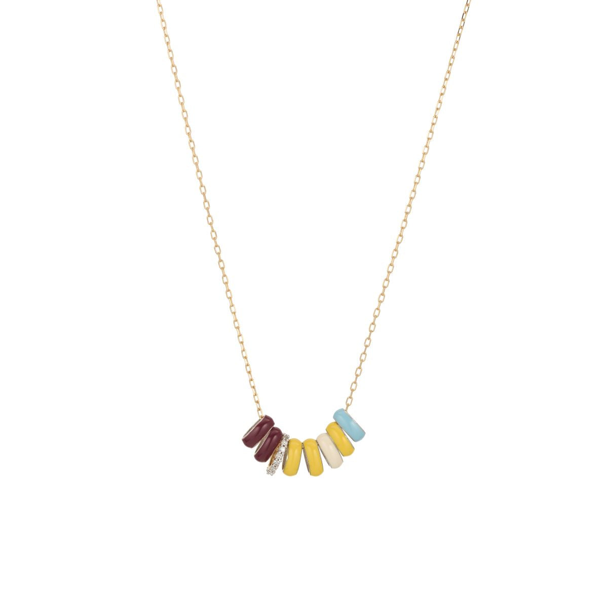 Butter Daze Diamond + Enamel Mini Bead Necklace