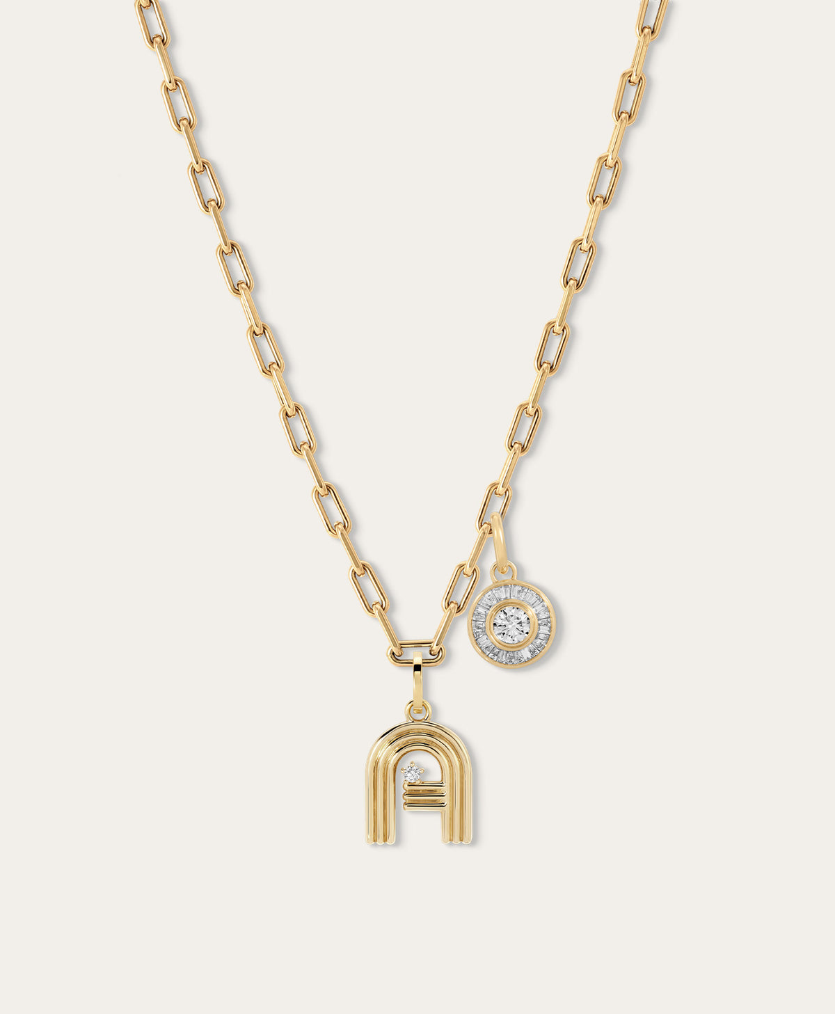 Name Drop Deco Diamond Initial Charm Necklace
