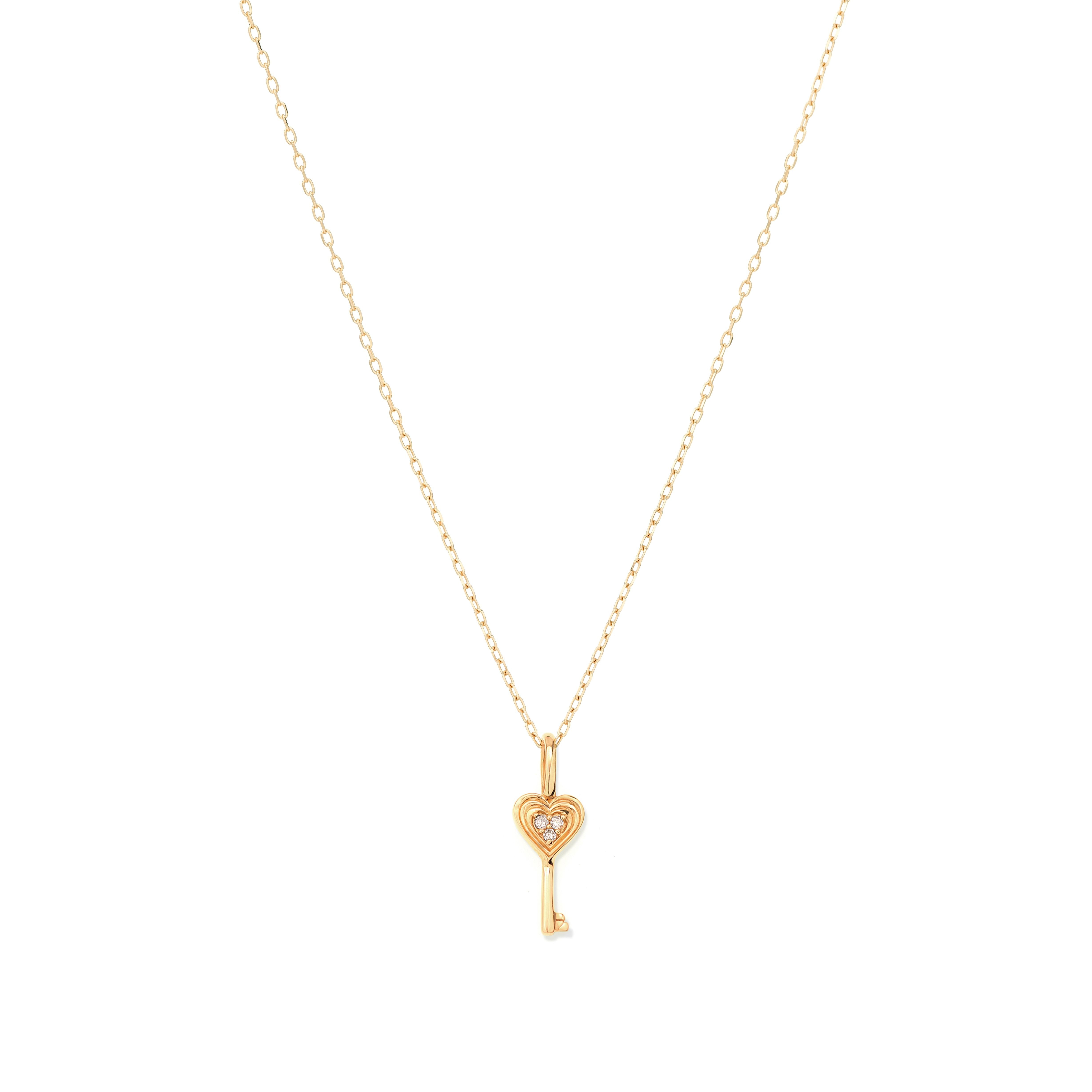 Groovy Diamond Heart Key Mini Charm