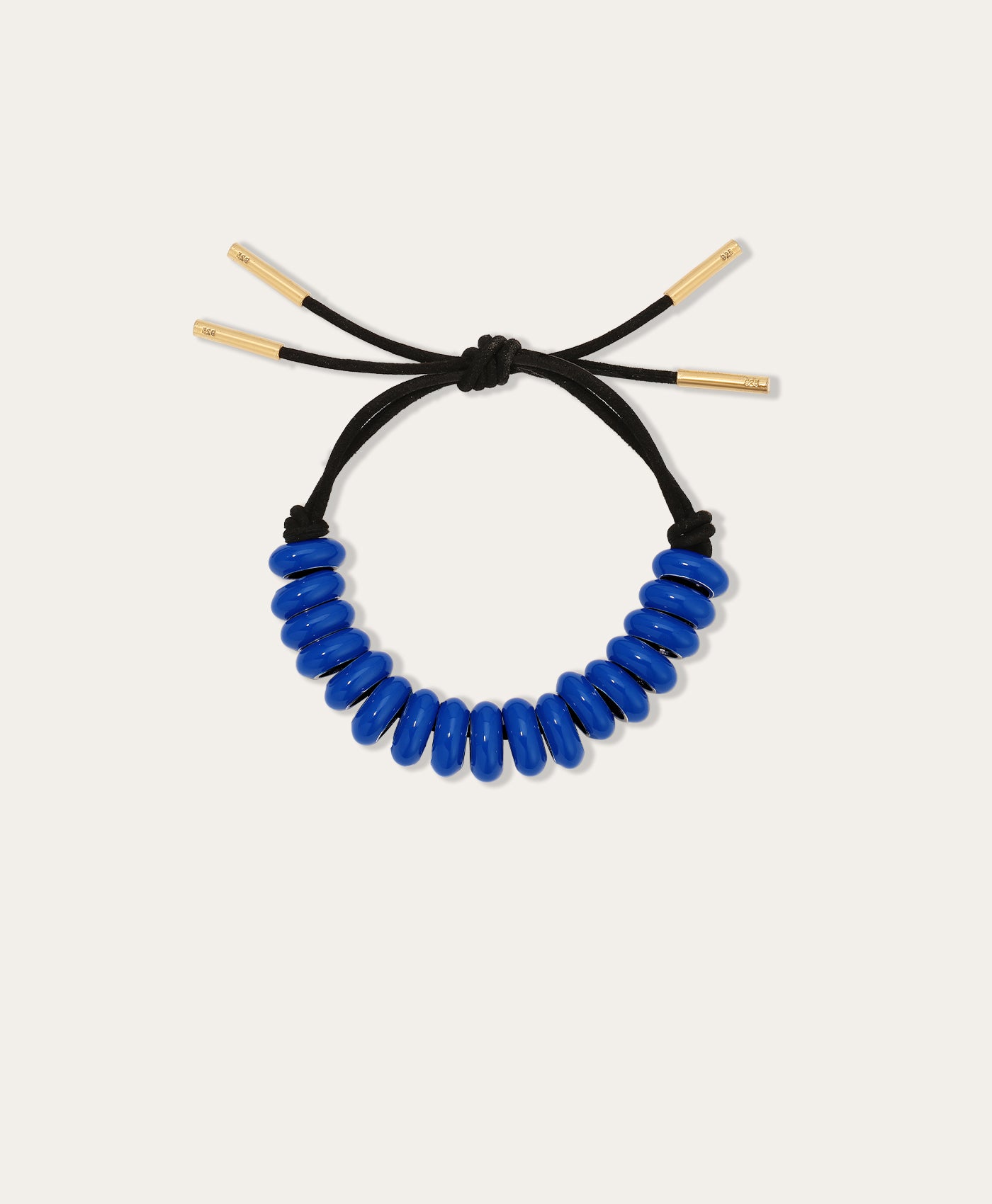 One of a Kind Blue Enamel Big Bead Bracelet