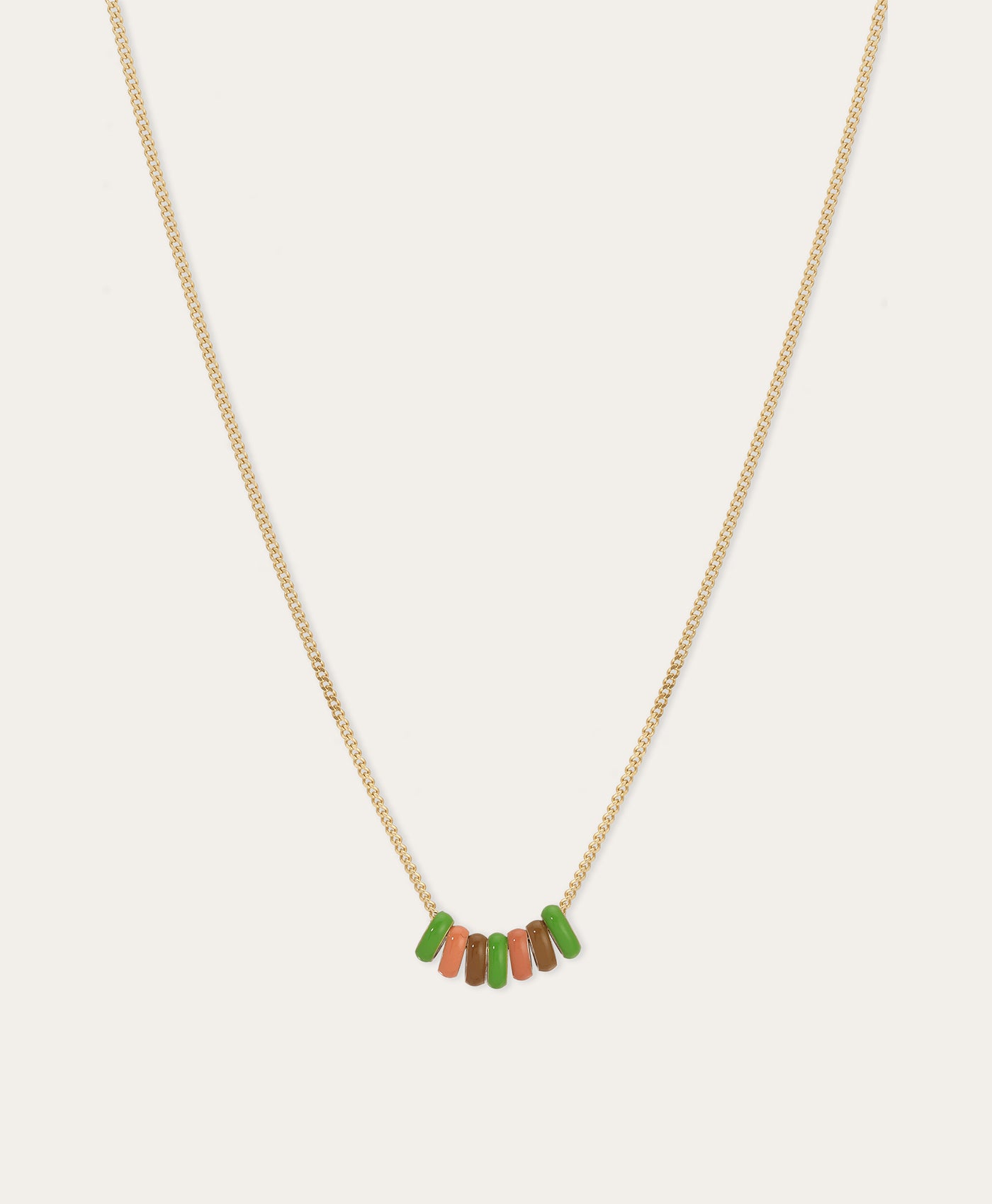 One of a Kind Desert Enamel Mini Bead Necklace