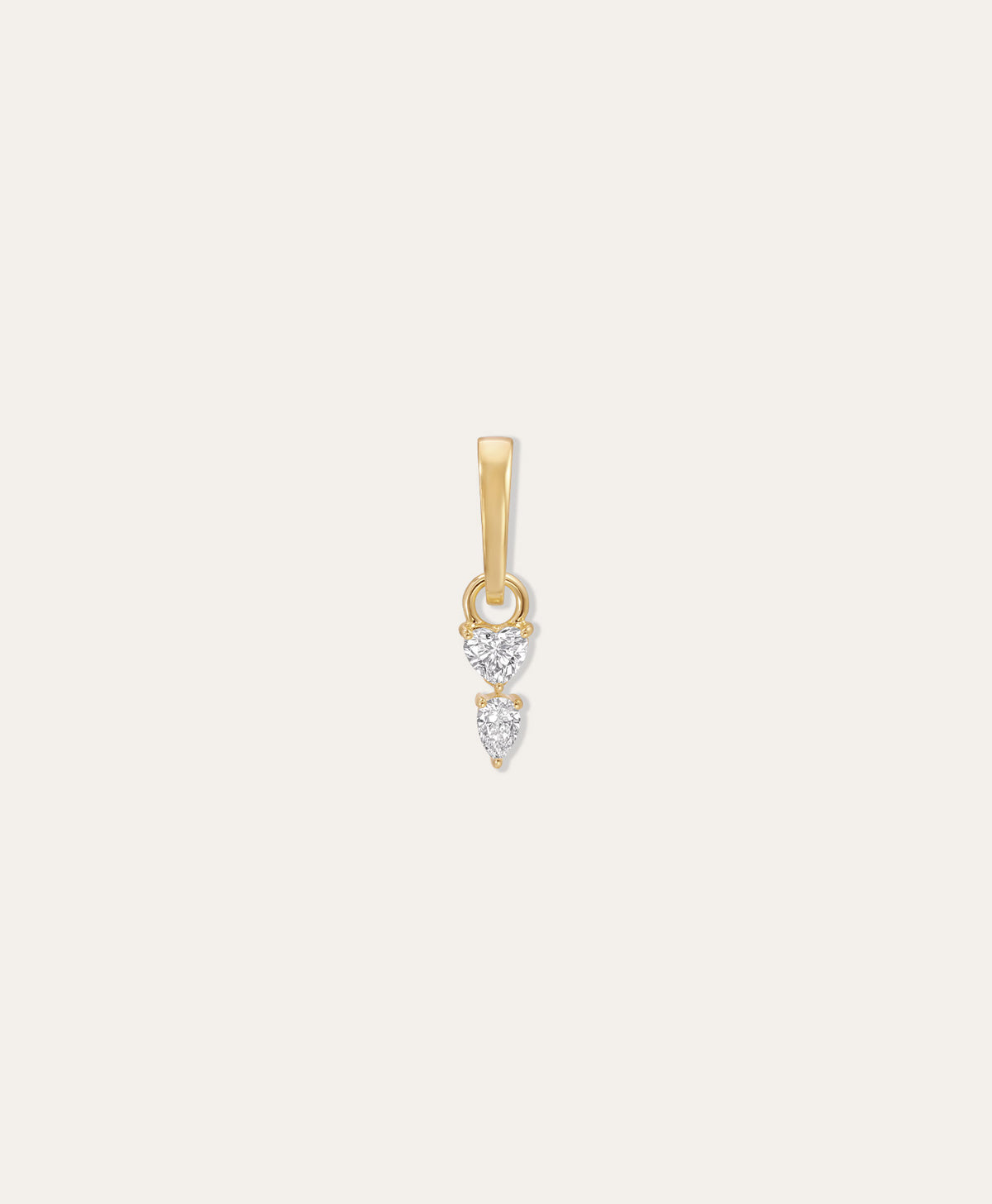 One of a Kind Diamond Heart Drop Hinged Charm
