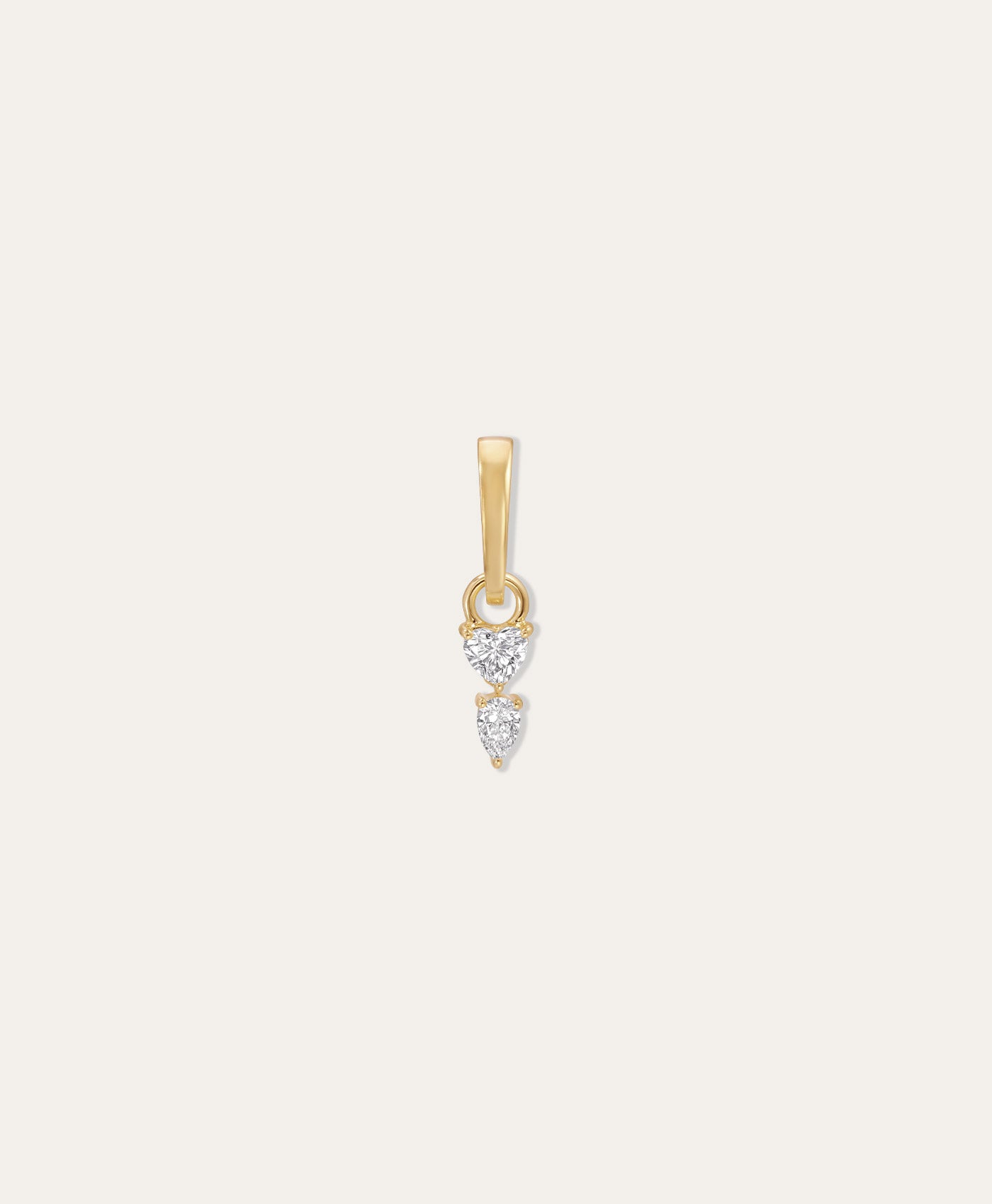 One of a Kind Diamond Heart Drop Hinged Charm