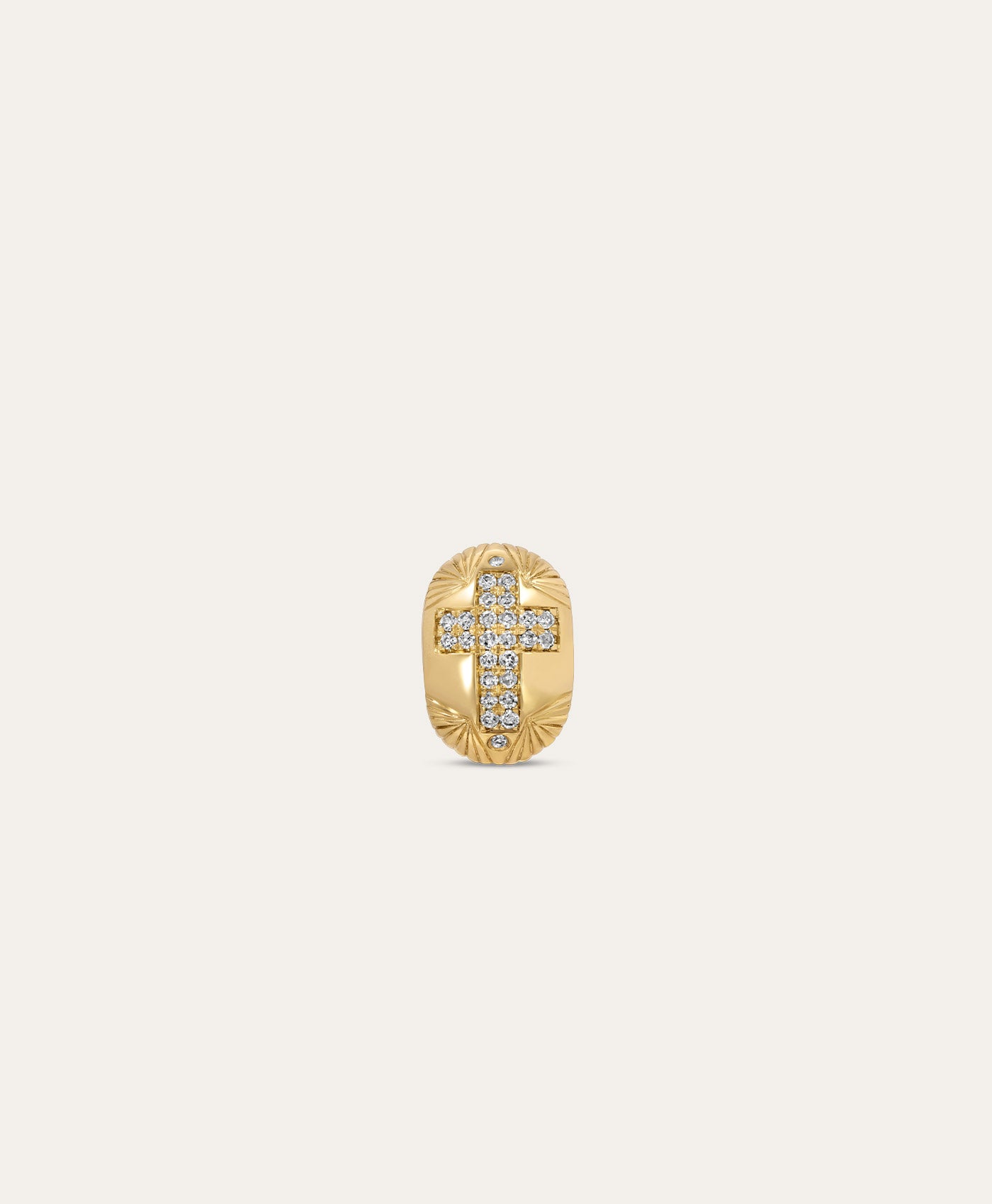 One of a Kind Groovy Diamond Cross & Cherub Big Bead