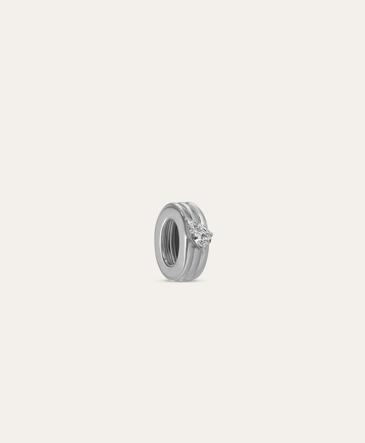 One of a Kind Groovy Diamond Pear Big Bead - 0.21 CT