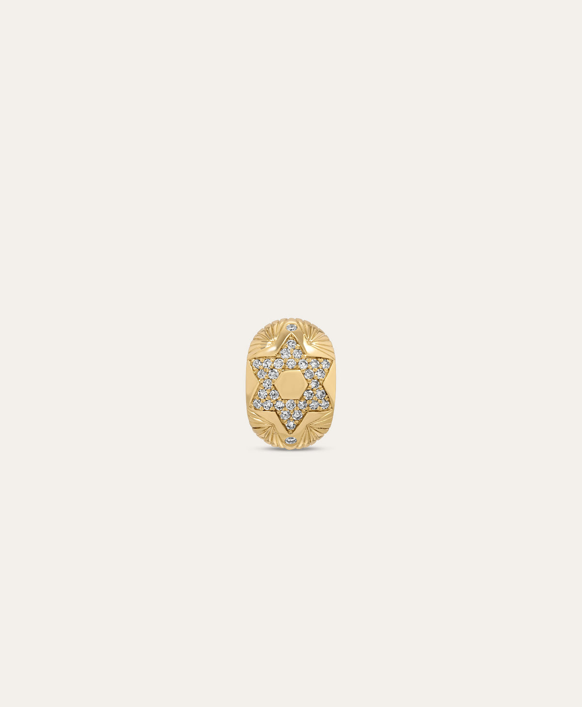 One of a Kind Groovy Diamond Star of David & Hamsa Big Bead