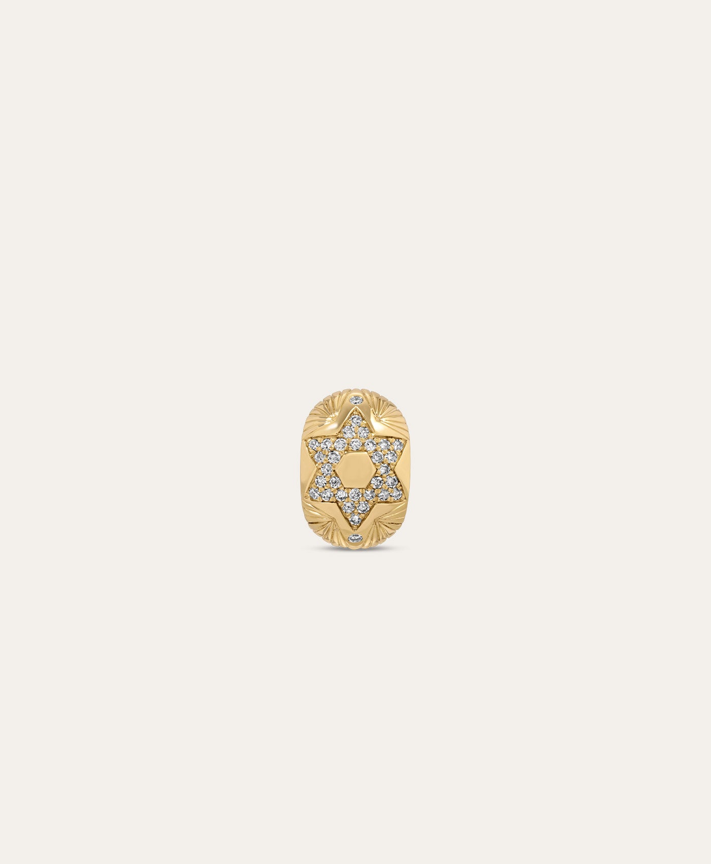 One of a Kind Groovy Diamond Star of David & Hamsa Big Bead