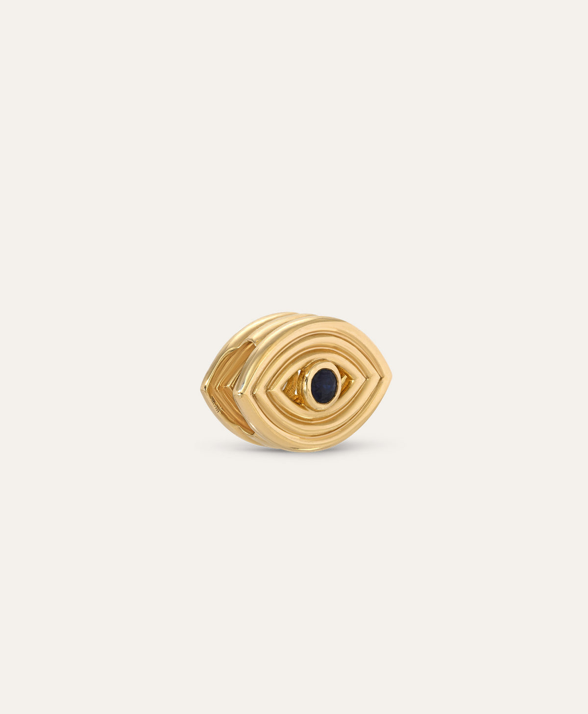 One of a Kind Groovy Diamond and Blue Sapphire Evil Eye Big Bead