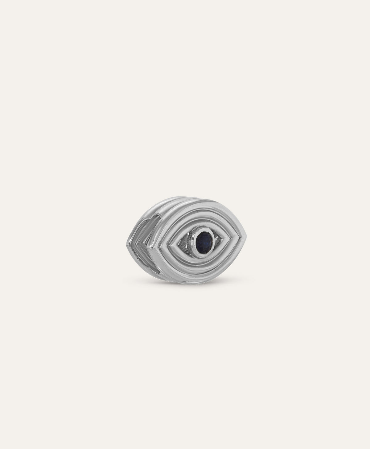 One of a Kind Groovy Diamond and Blue Sapphire Evil Eye Big Bead