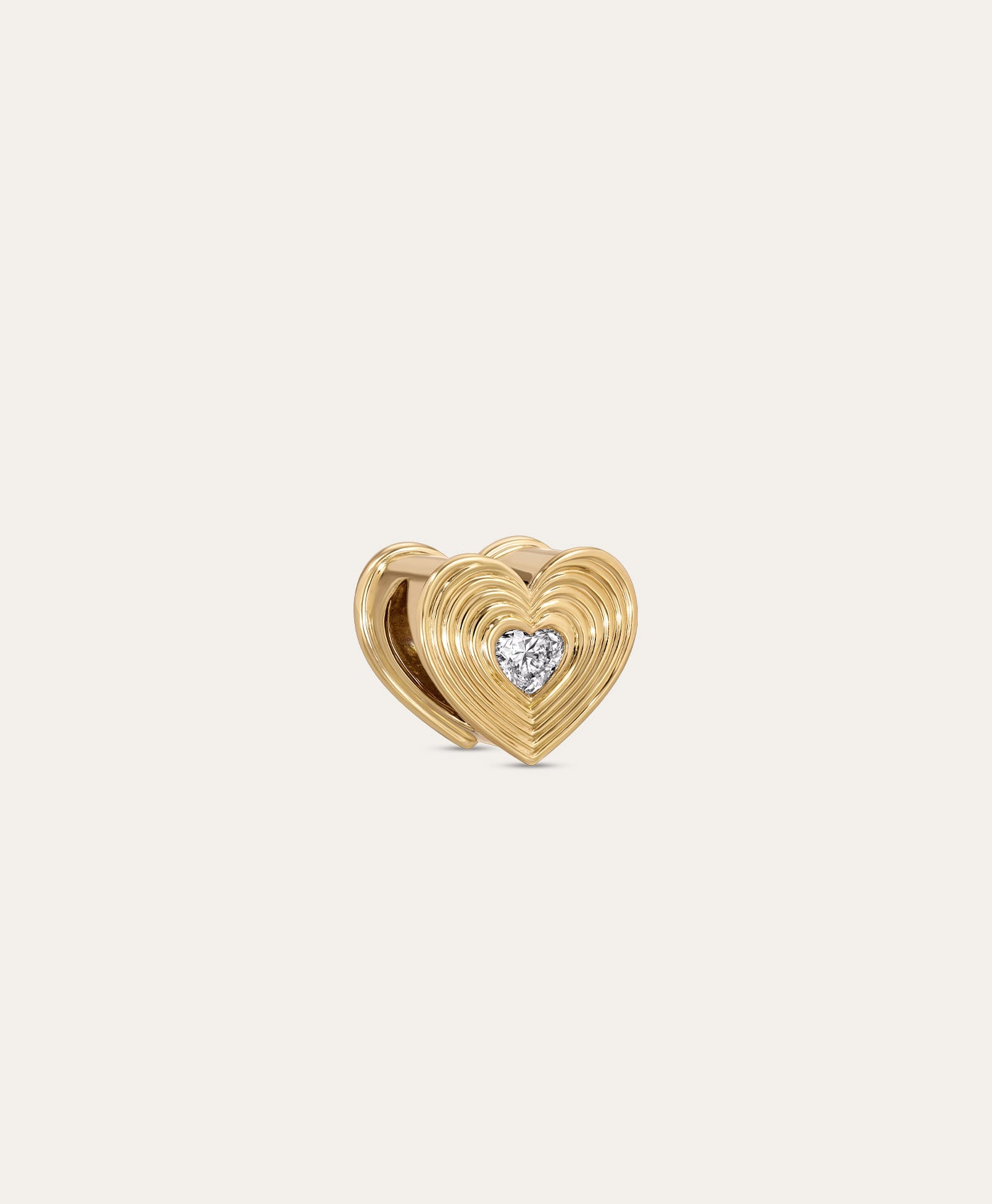 One of a Kind Groovy Heart Geometric Big Bead