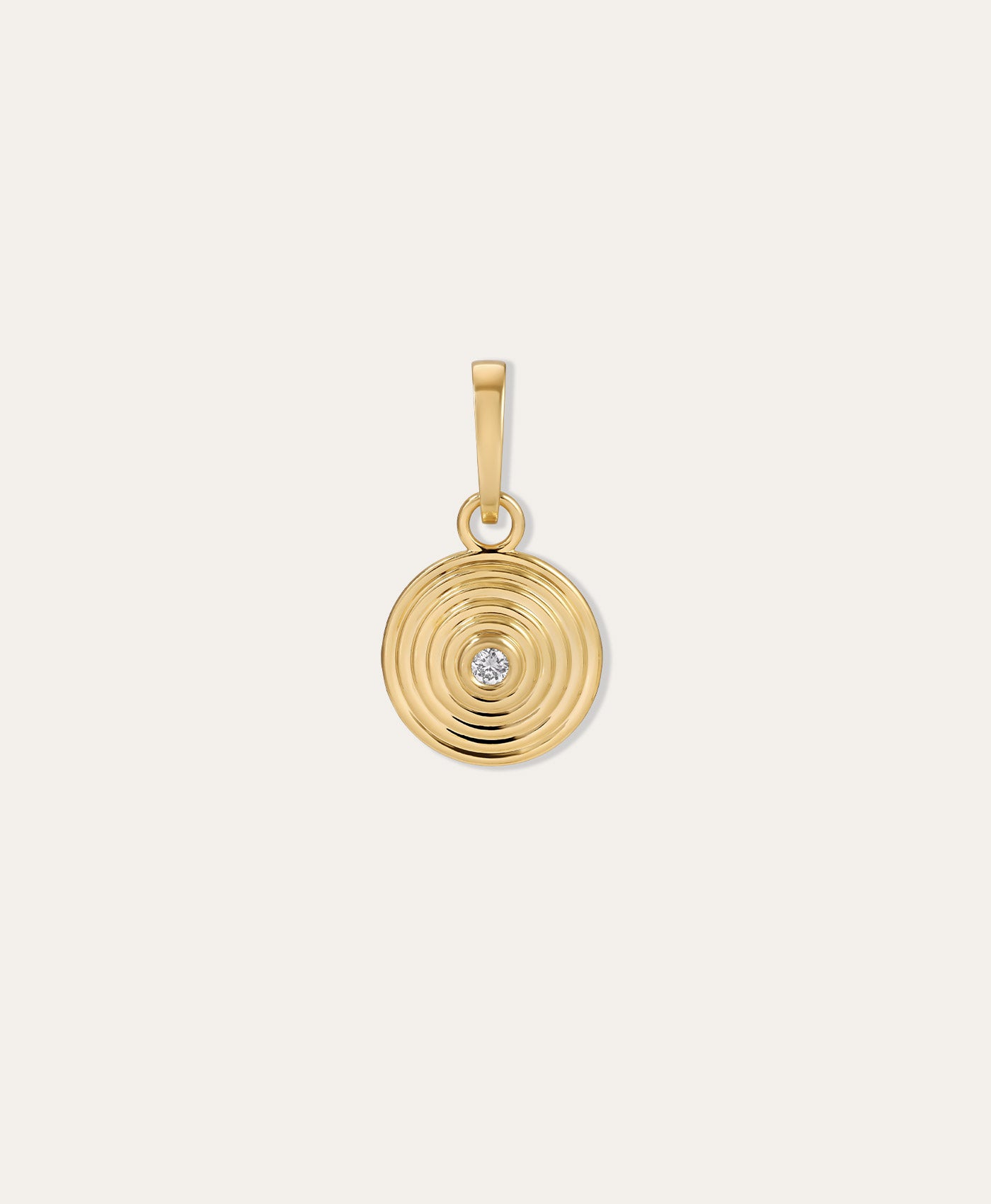 One of A Kind Groovy Round Diamond Geometric Hinged Charm