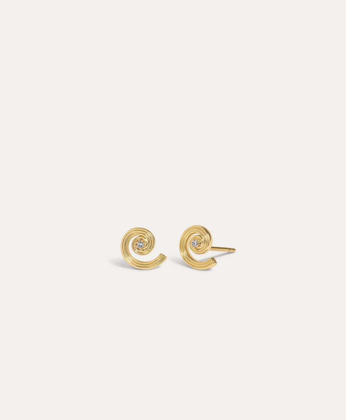 One of a Kind Groovy Spiral Diamond Earrings