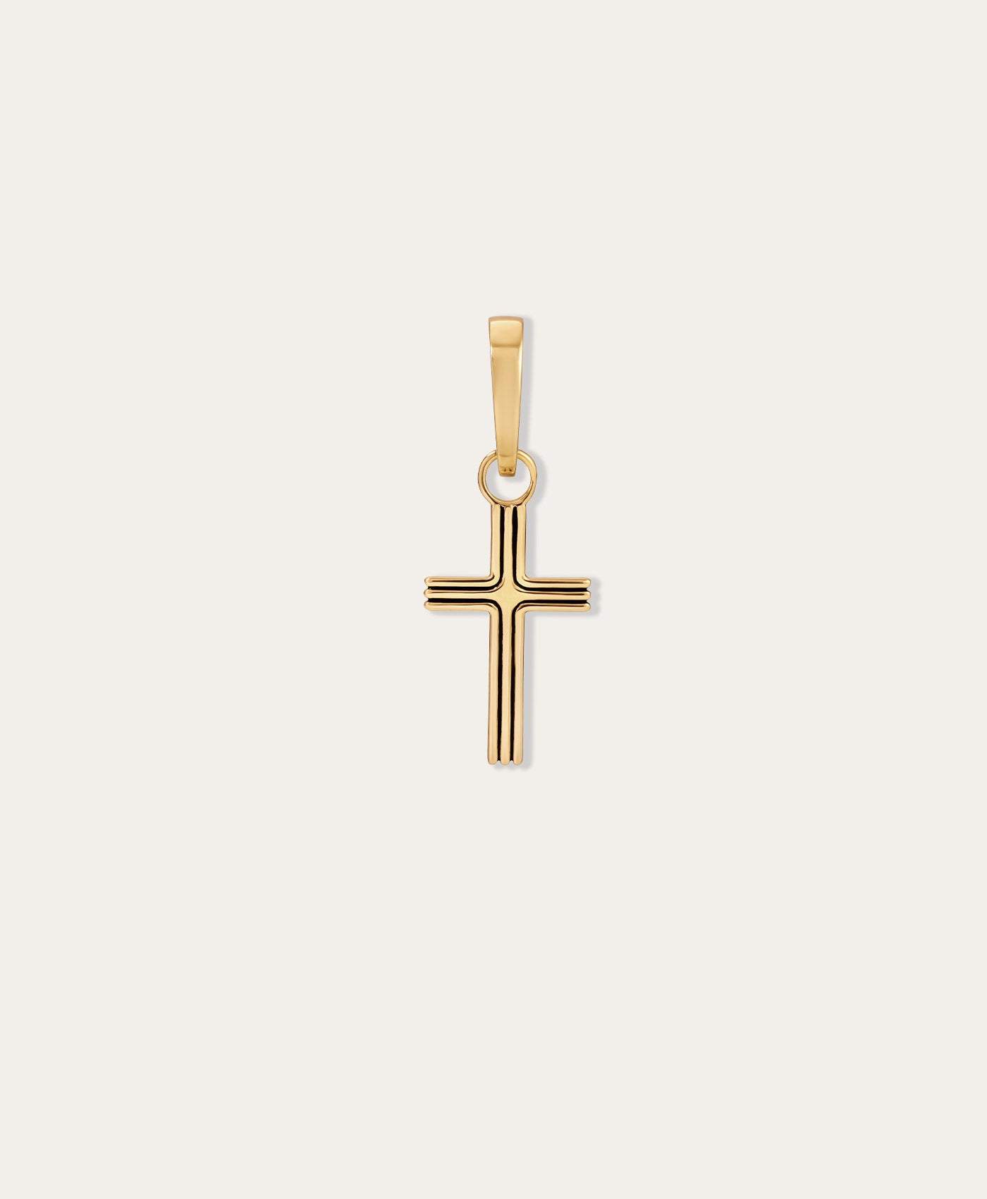 One of a Kind Mens Groovy Center Detail Cross Charm