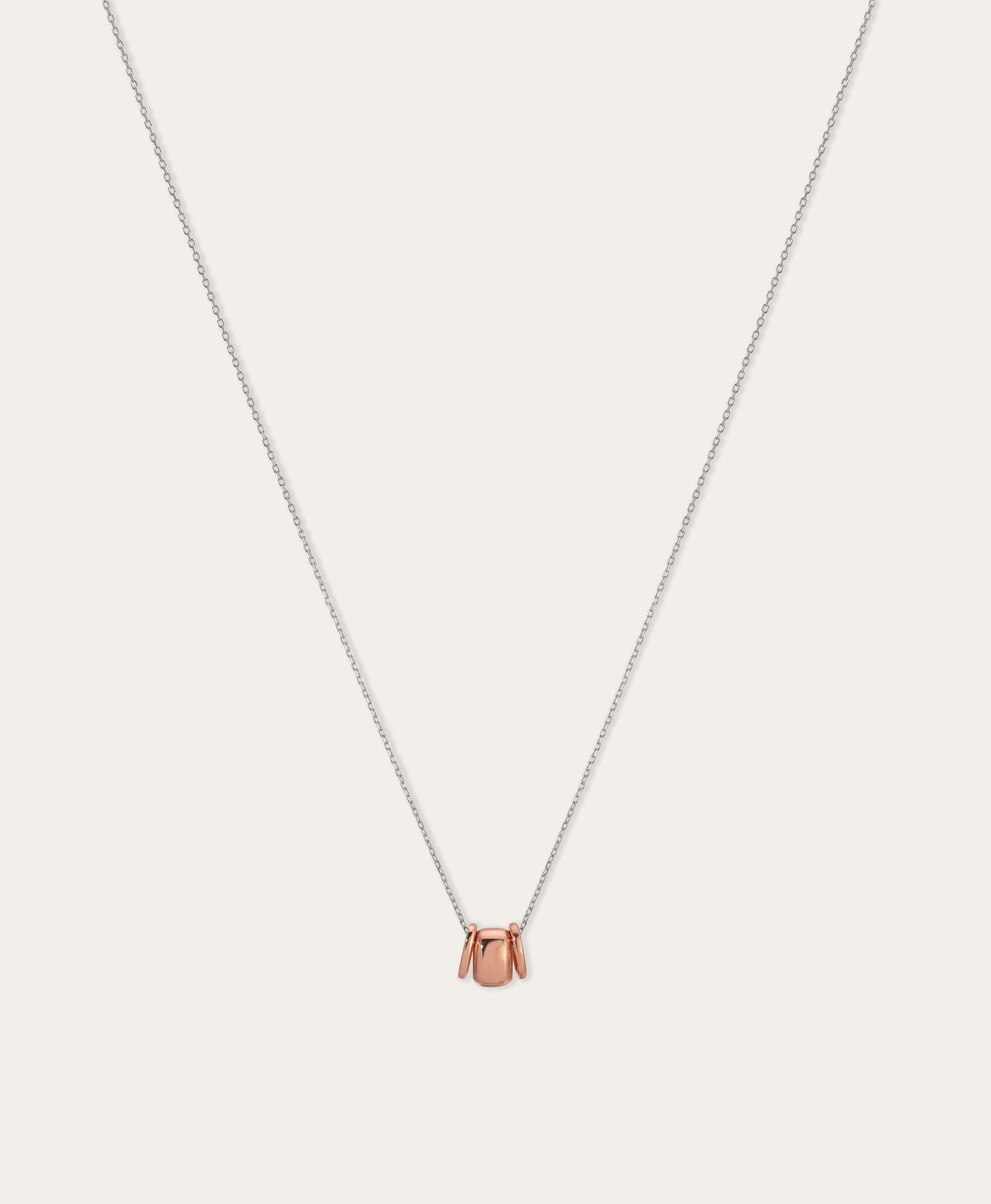 One of a Kind Rose Glow Enamel Mini Bead Necklace