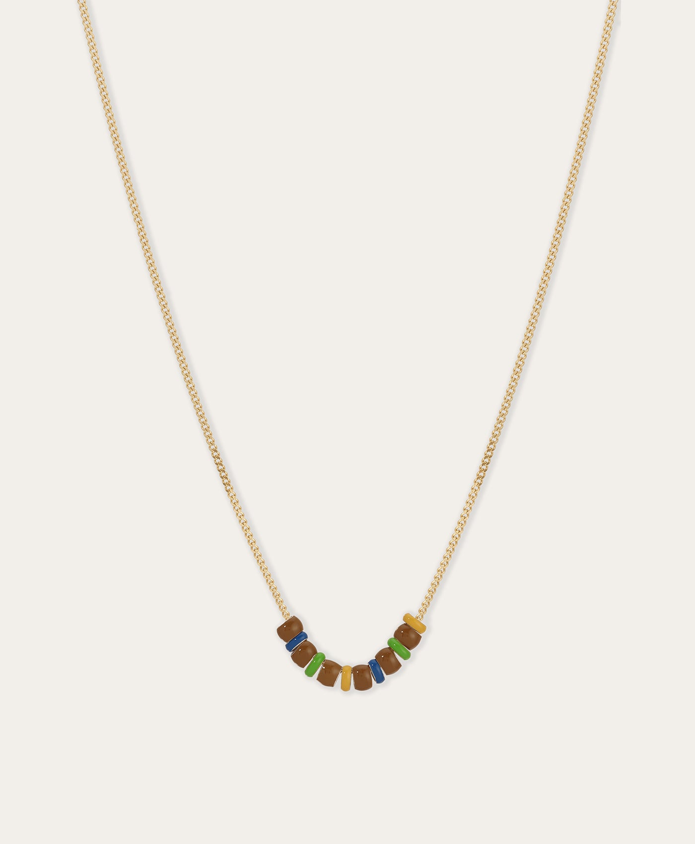 One of a Kind Woodland Enamel Mini Bead Necklace