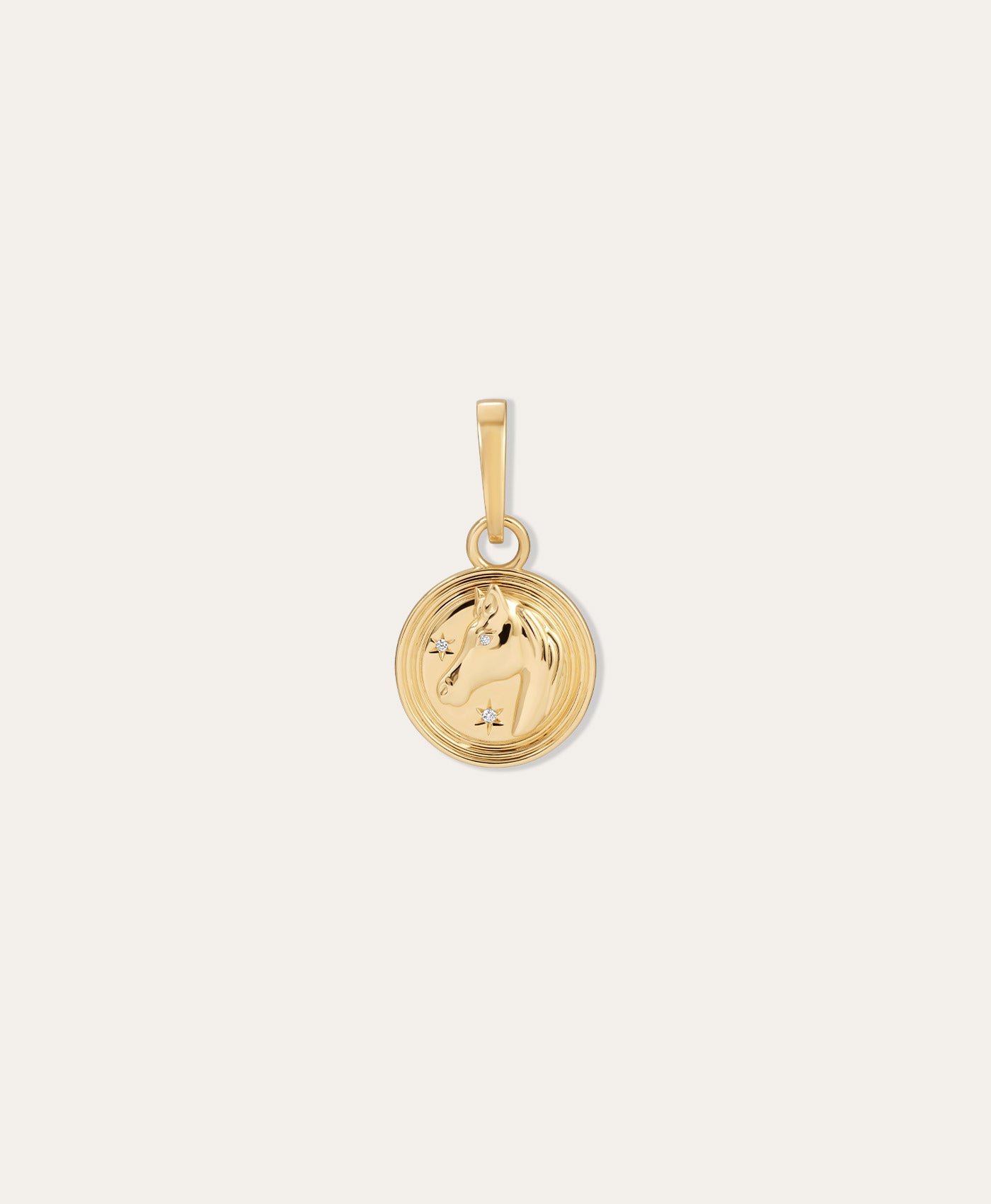 One of a Kind Year of the Horse Diamond Medallion Hinged Charm