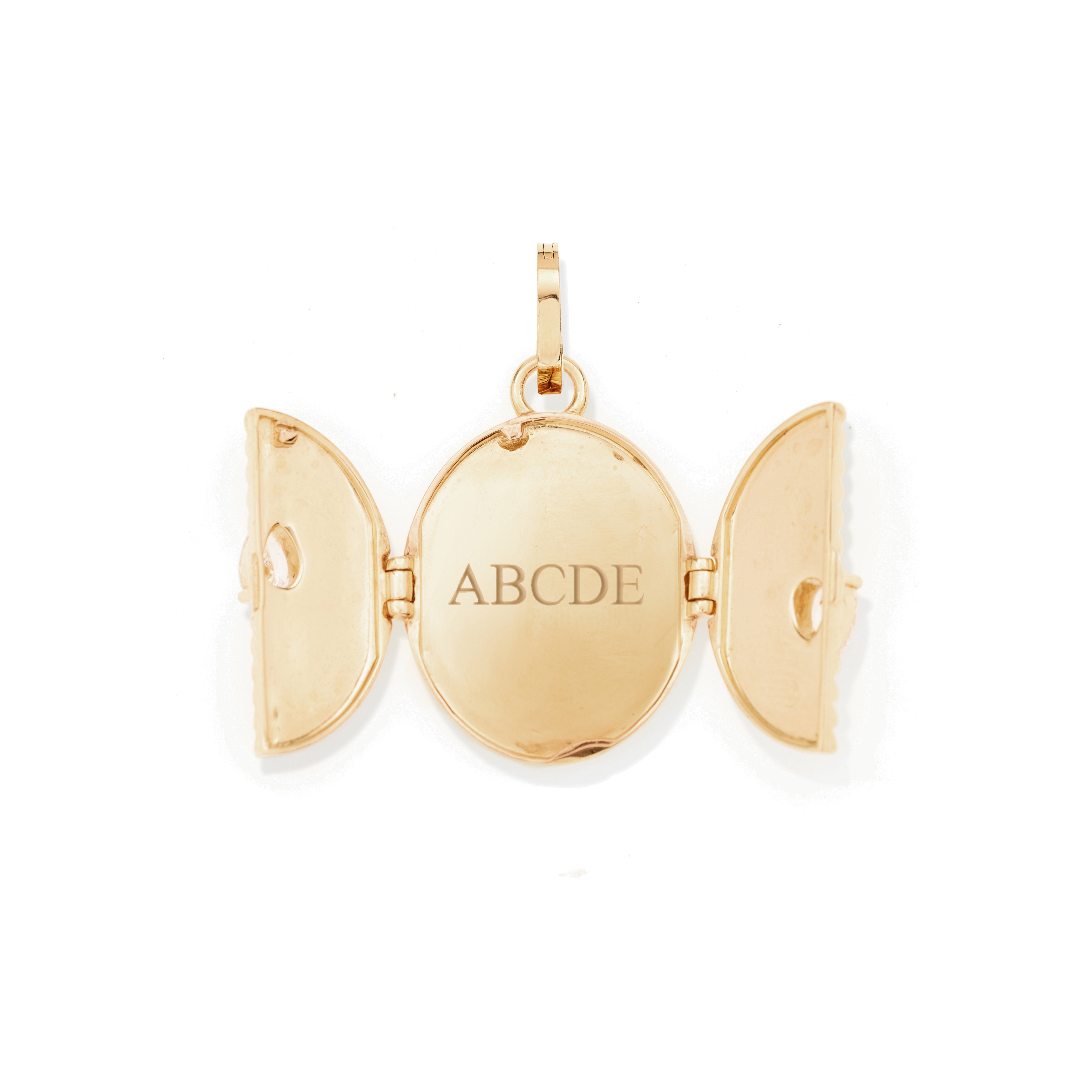 Groovy Oval Locket Hinged Charm - Lab Grown