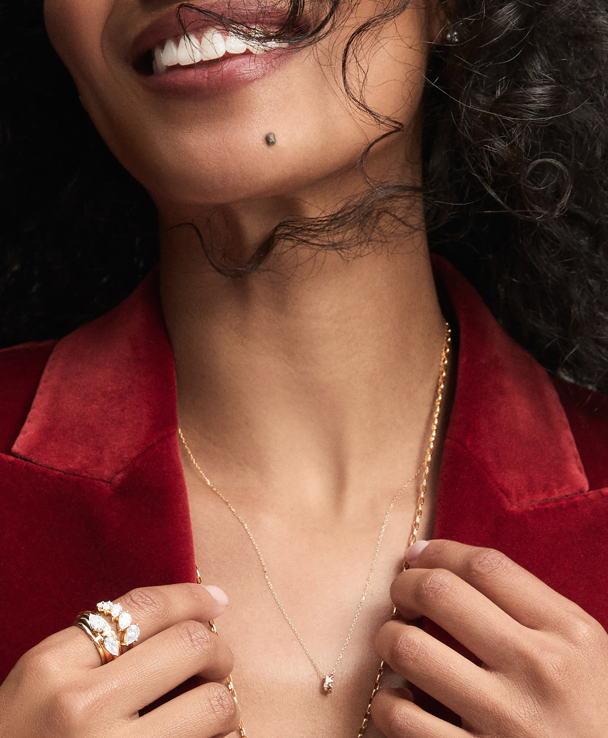 Pavé Crown Mini Bead Necklace on Saturn Chain