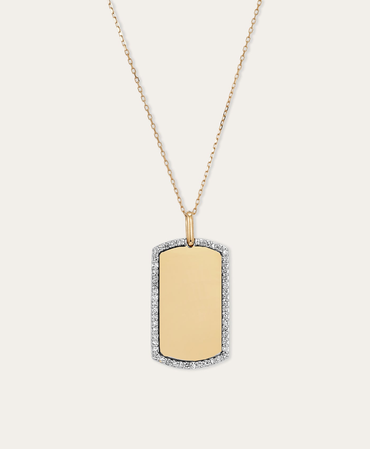 Pavé Dog Tag Necklace