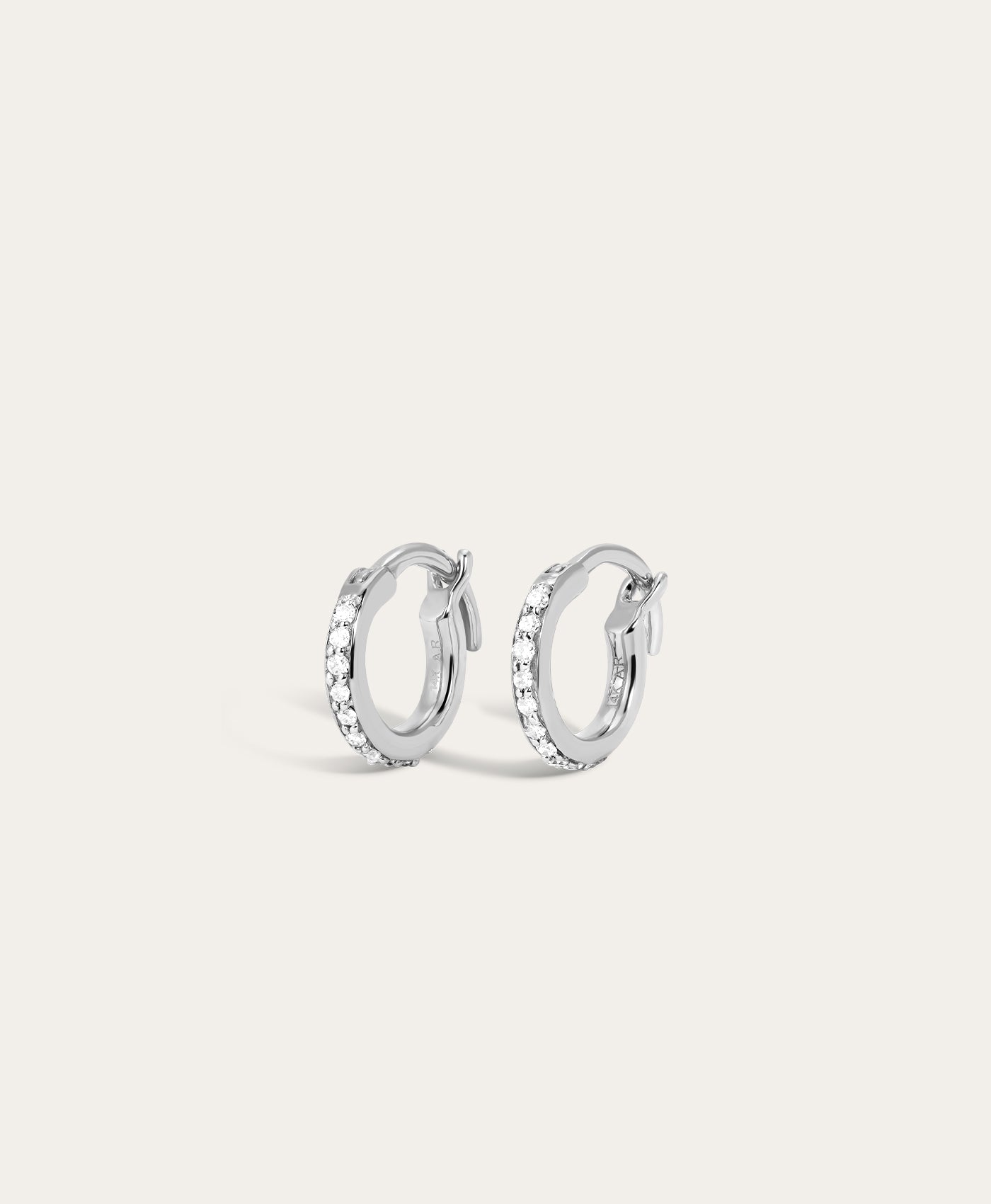 Pavé Huggie Hoops in Sterling Silver