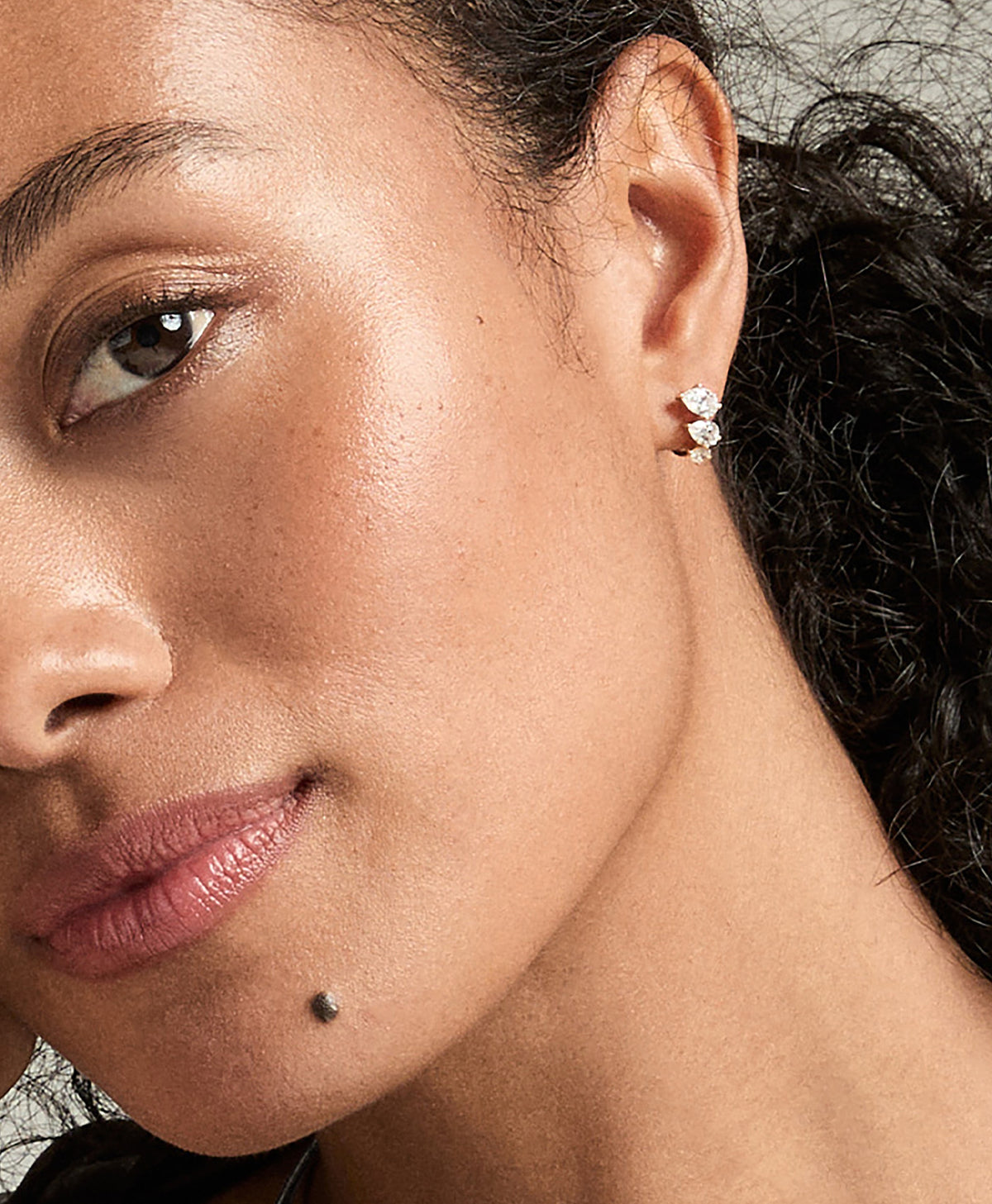 Pear Diamond J Hoops - Lab Grown