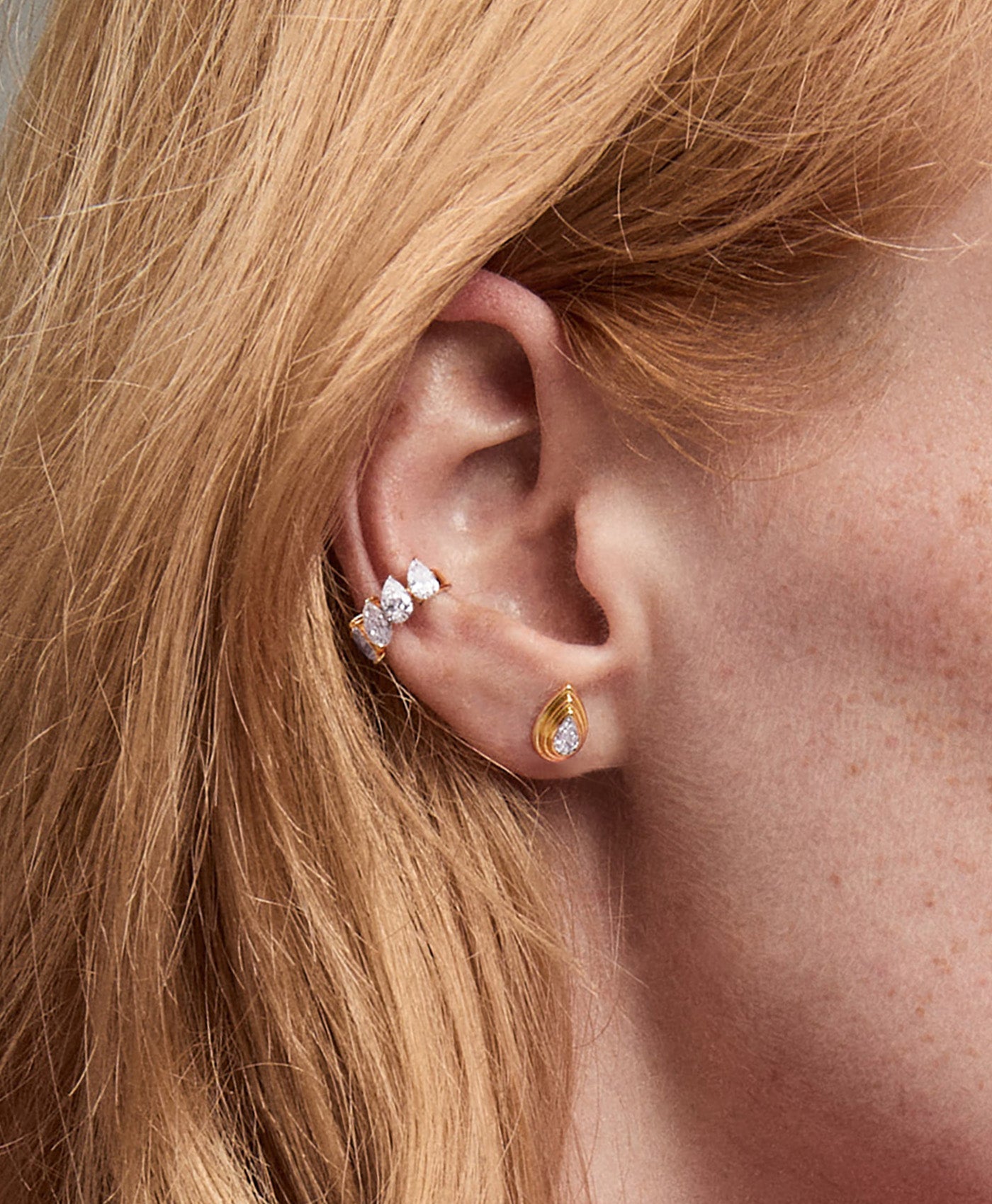 Pear Eternity Diamond Ear Cuff - Lab Grown