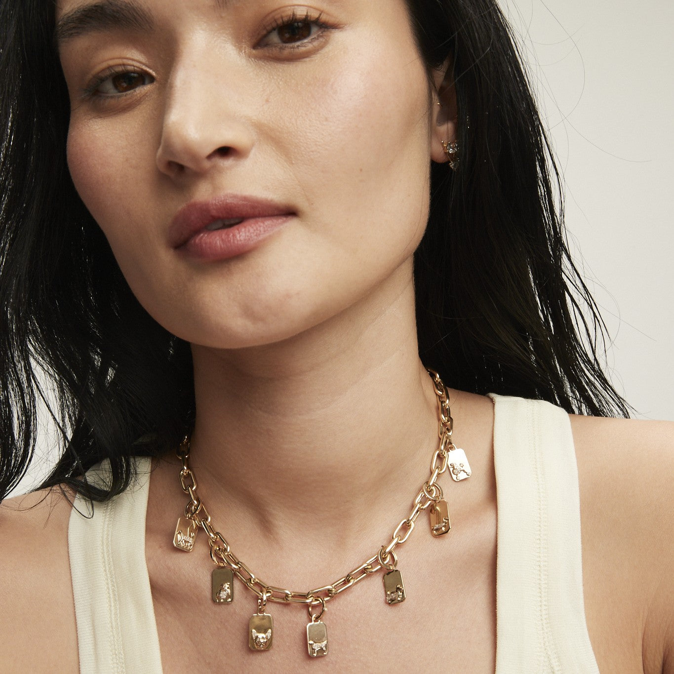 Pavé Diamond English Bulldog Hinged Charm