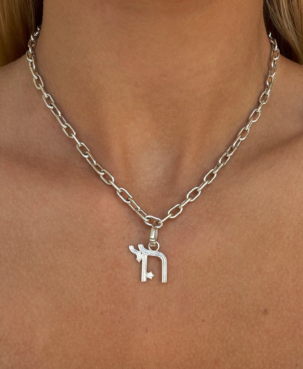 One of a Kind Groovy Diamond Chai Hinged Charm