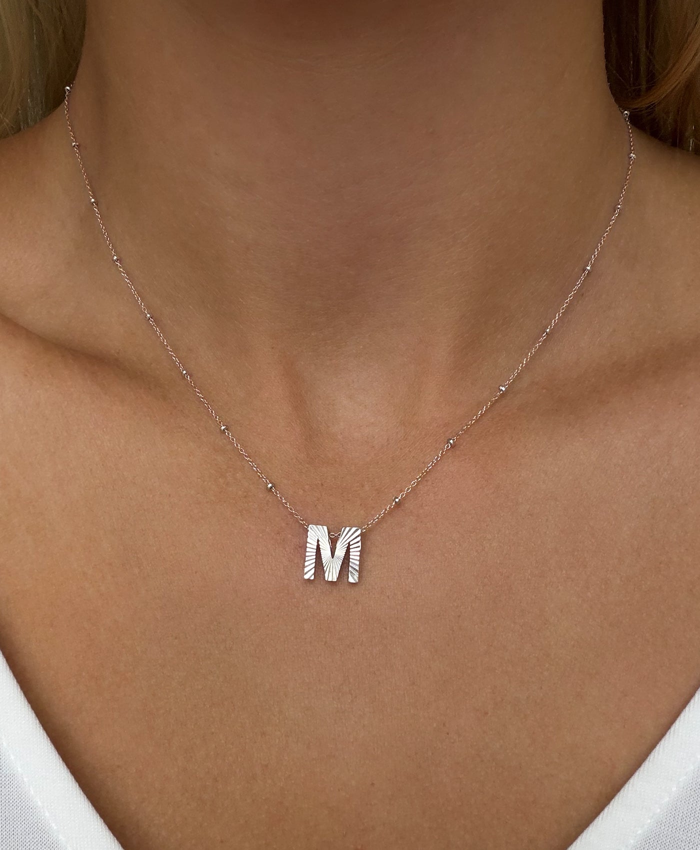 One of a Kind Groovy Holographic Mini Bead - Letter M