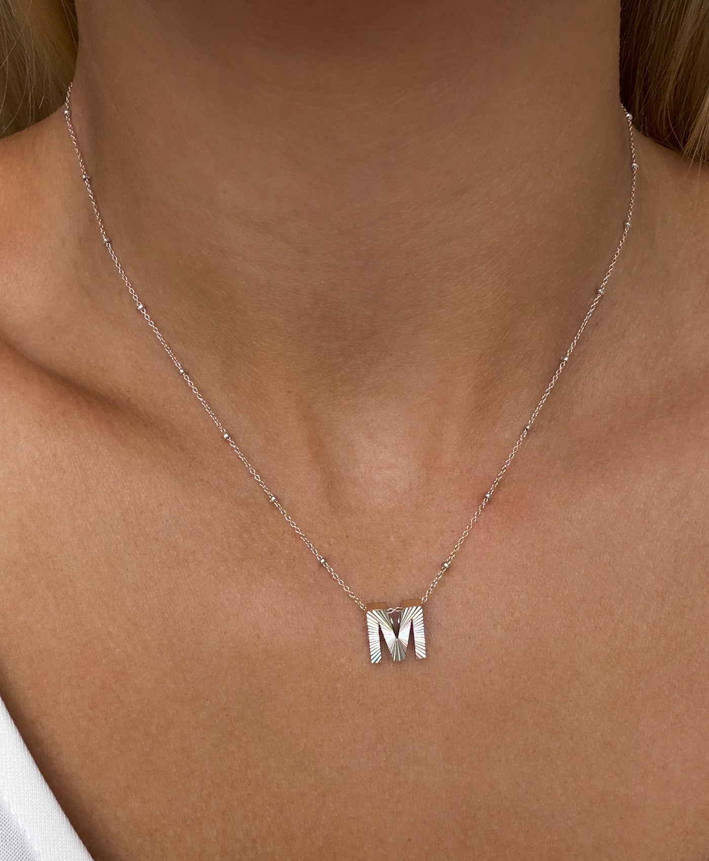 One of a Kind Holographic Mini Bead - Letter M
