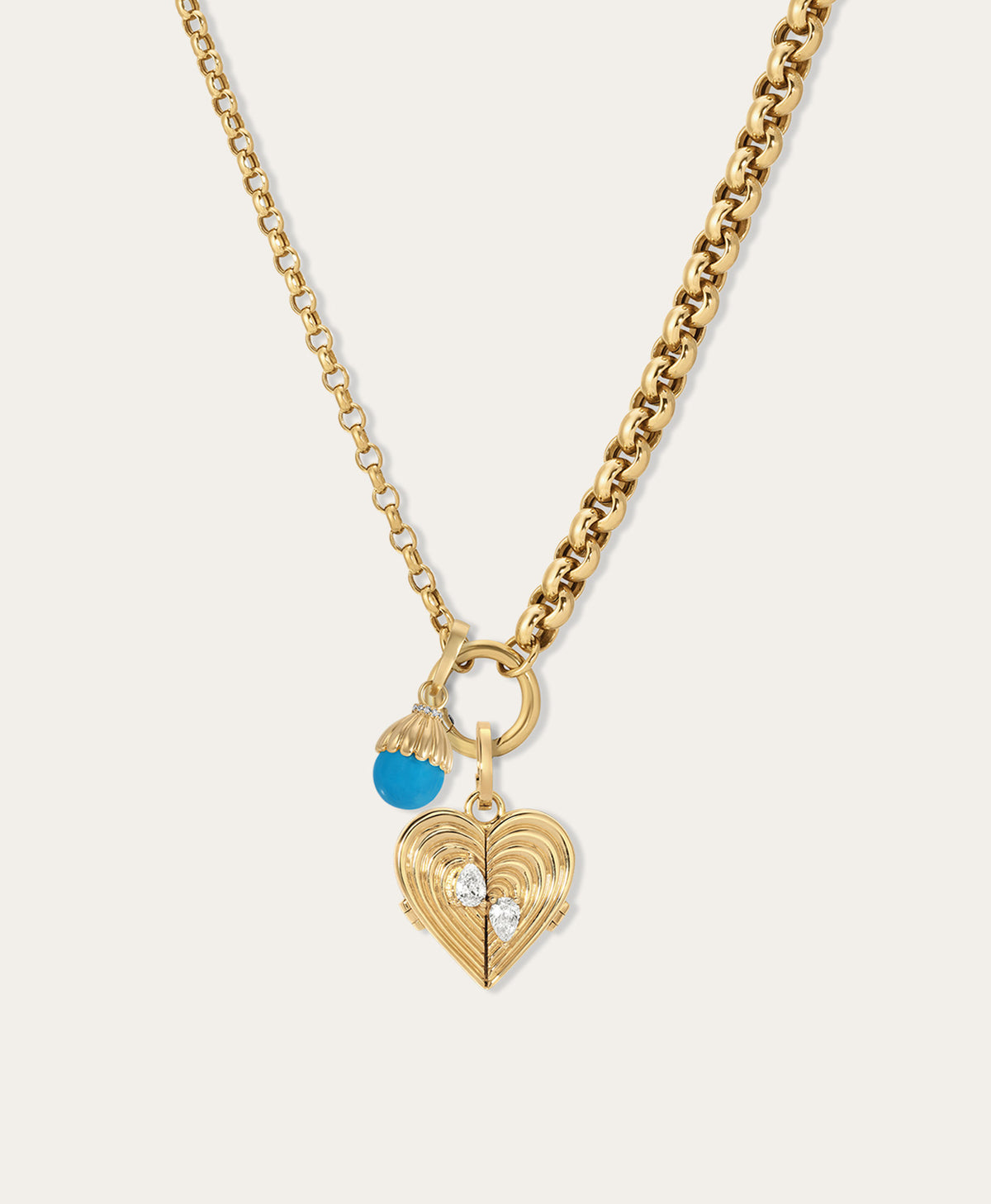 Plus One Diamond and Gemstone Charm Necklace