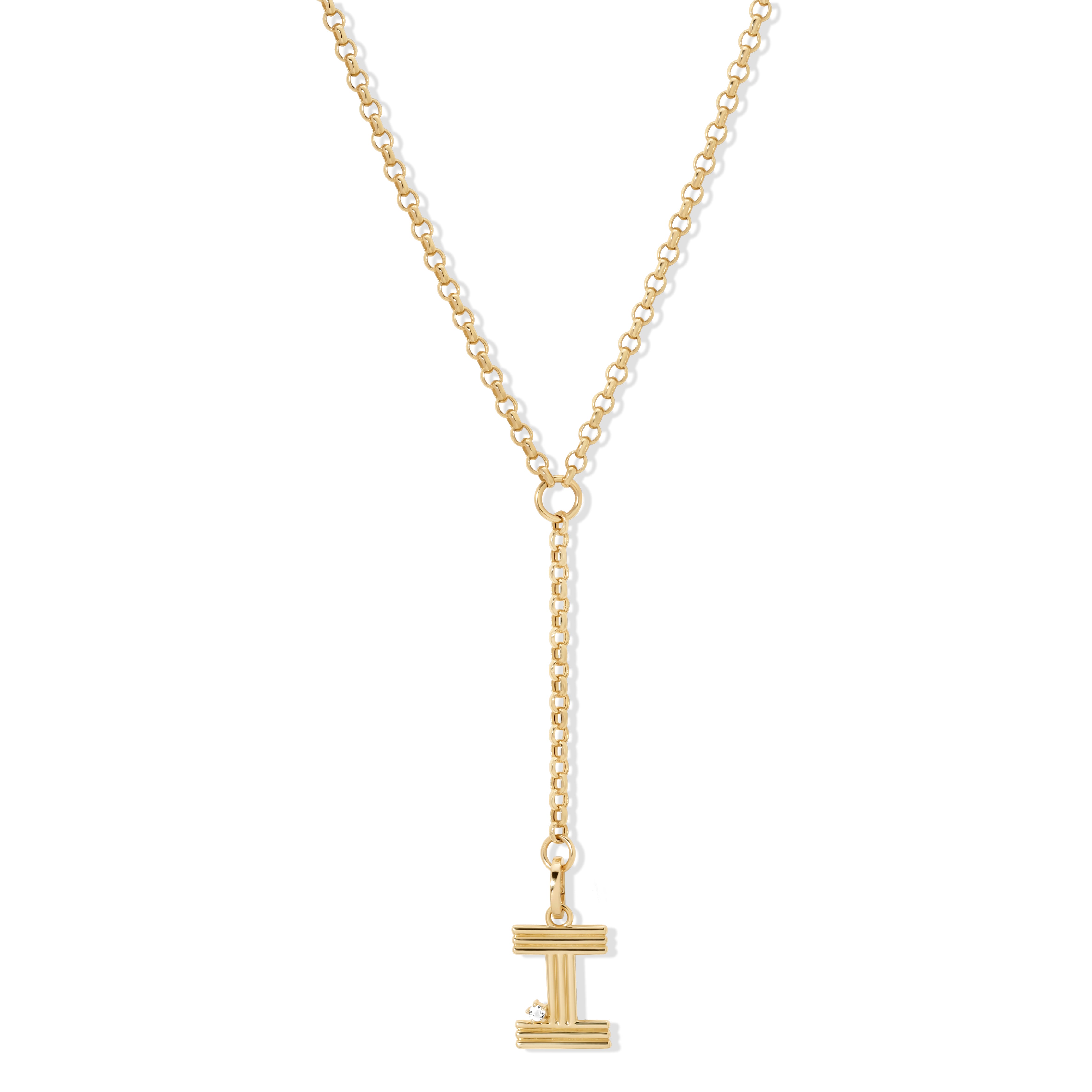 Groovy Diamond Initial Lariat
