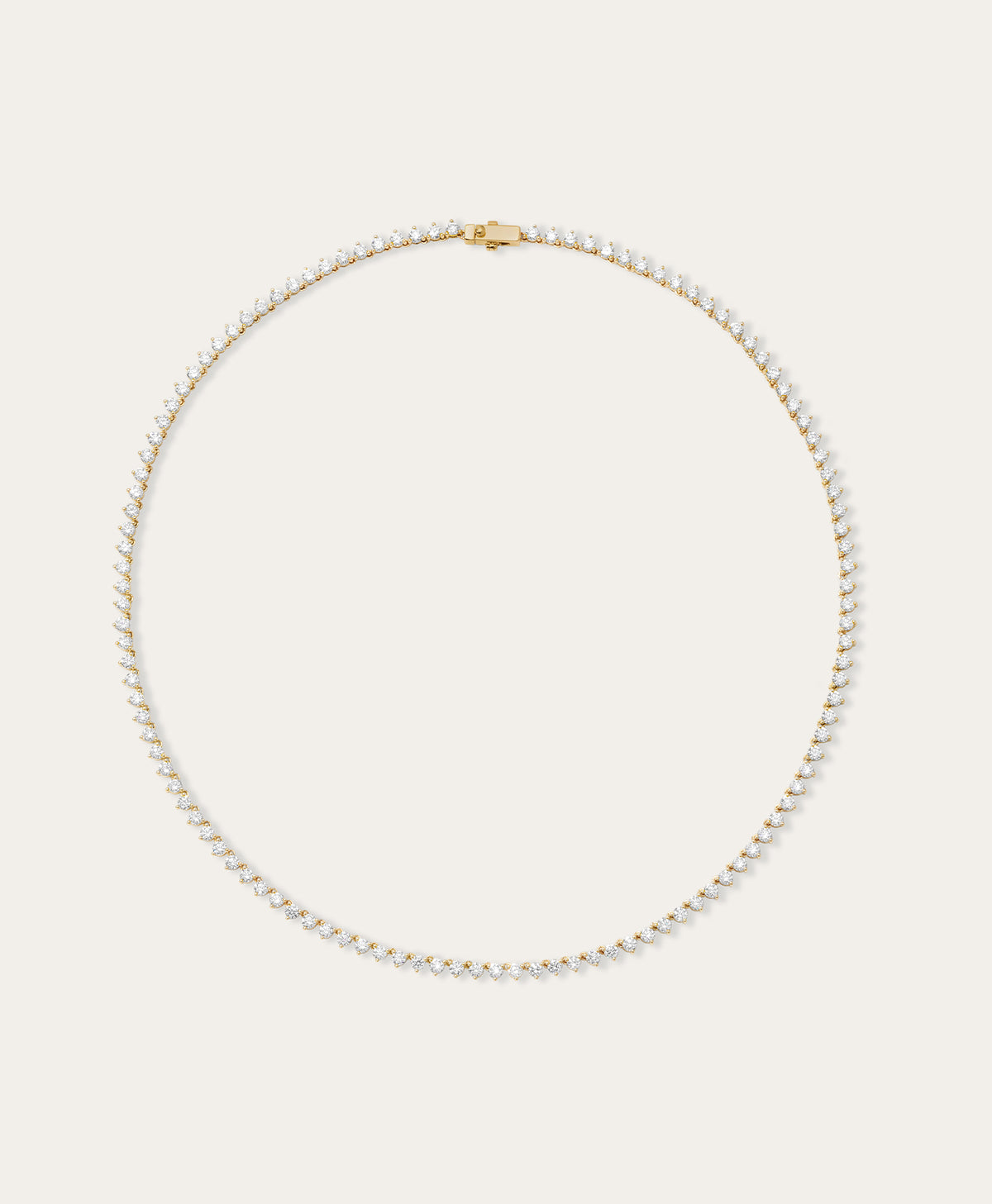 Round Diamond Full Tennis Necklace - Lab Grown