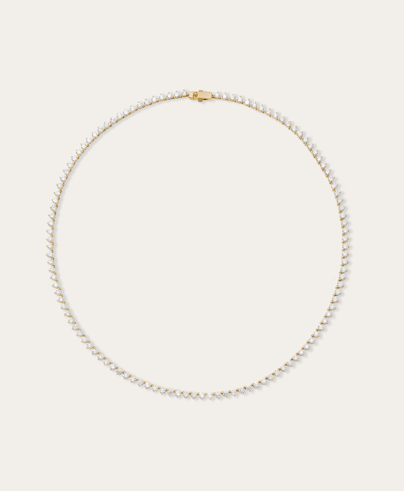 Round Diamond Full Tennis Necklace - Lab Grown