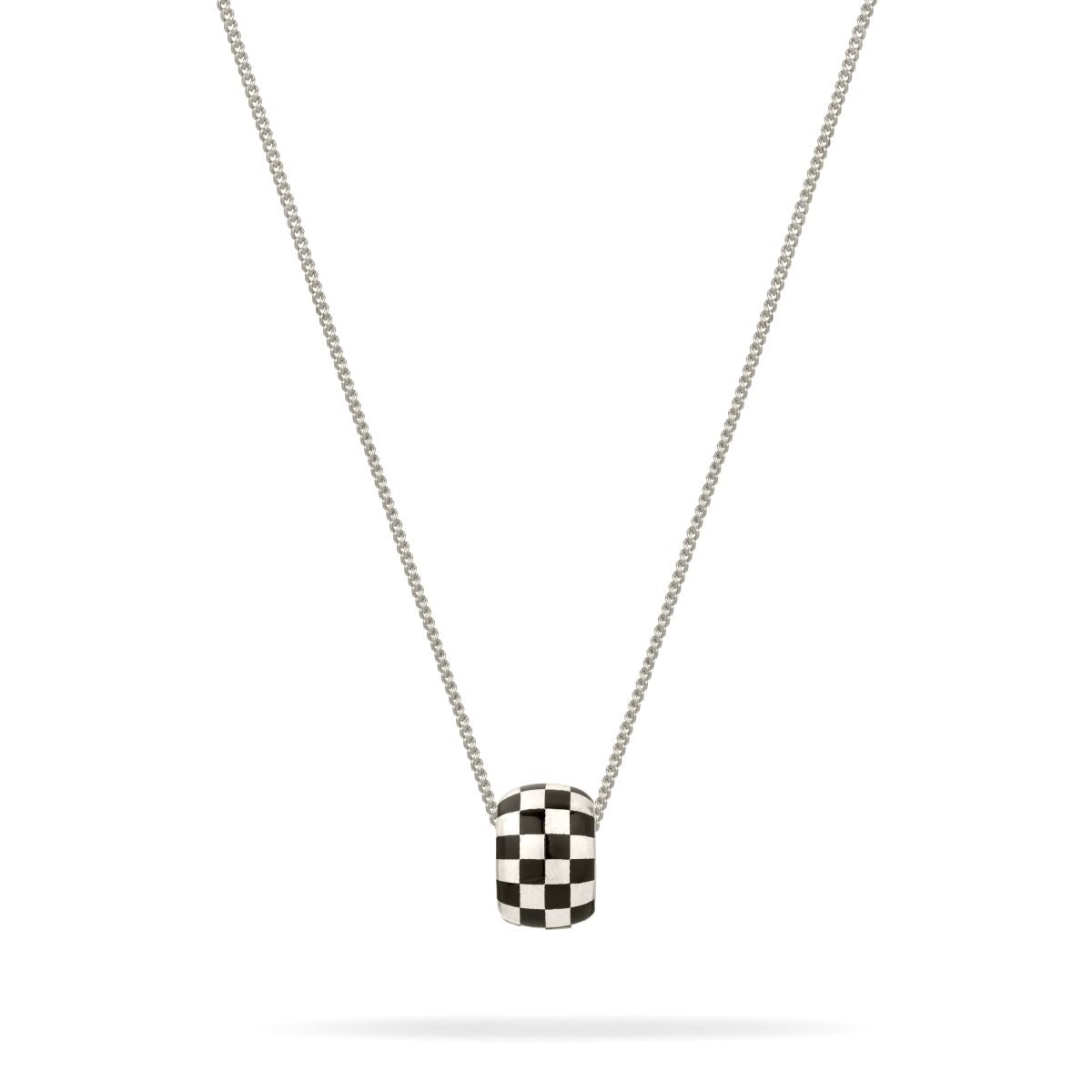 Black Ceramic Checkerboard Big Bead