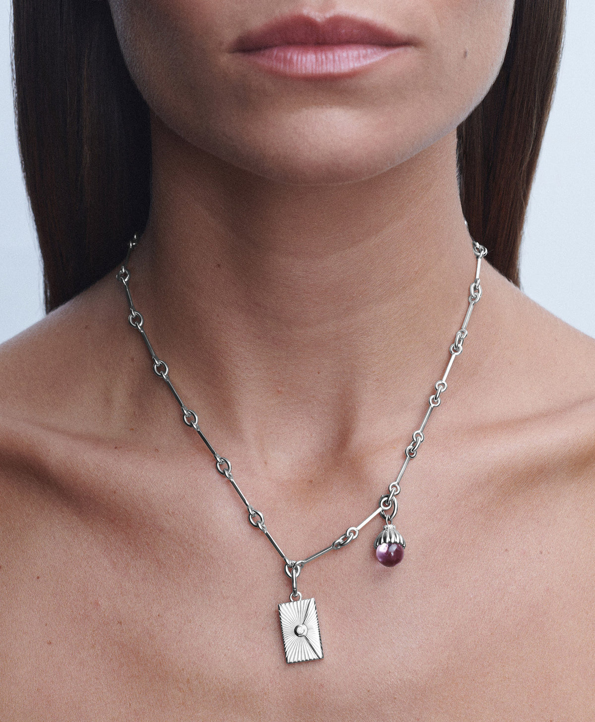 Sealed with Love Diamond and Gemstone Charm Necklace