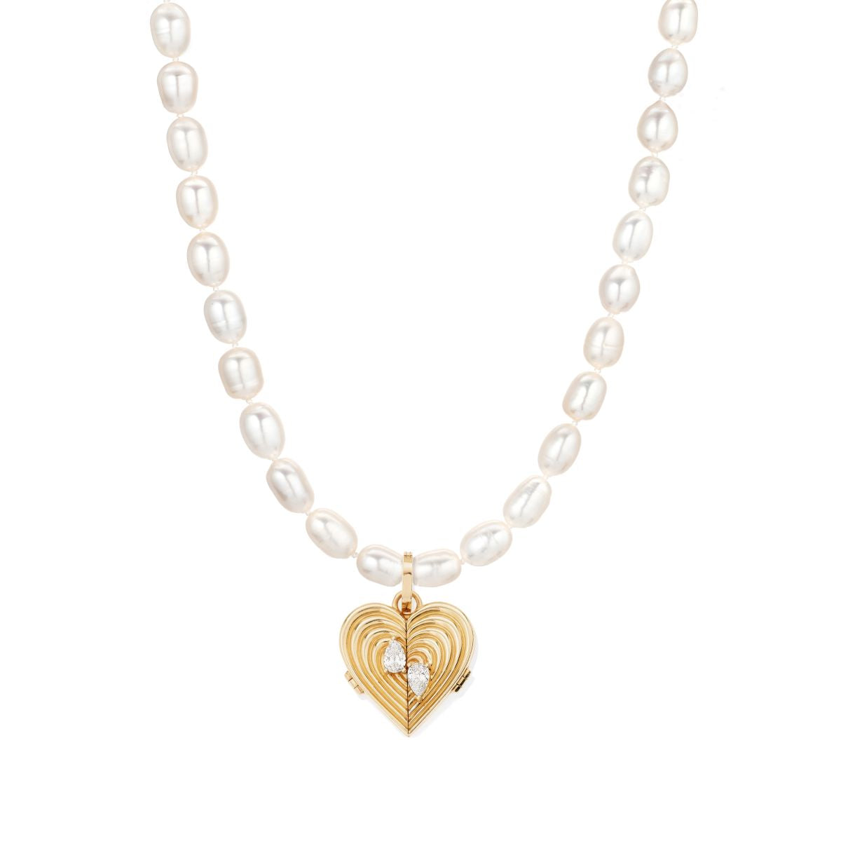 Groovy Heart Locket Hinged Charm - Lab Grown