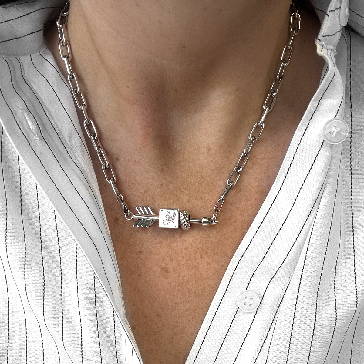 Arrow Hinged Charm in Sterling Silver for Big Beads