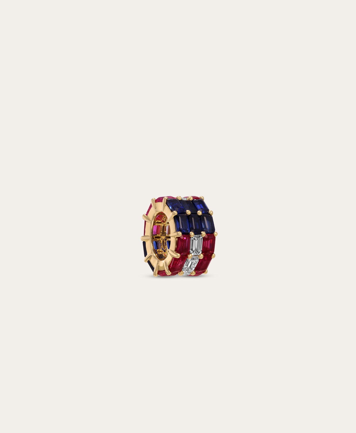 Stars and Stripes Diamond, Sapphire and Ruby Big Bead