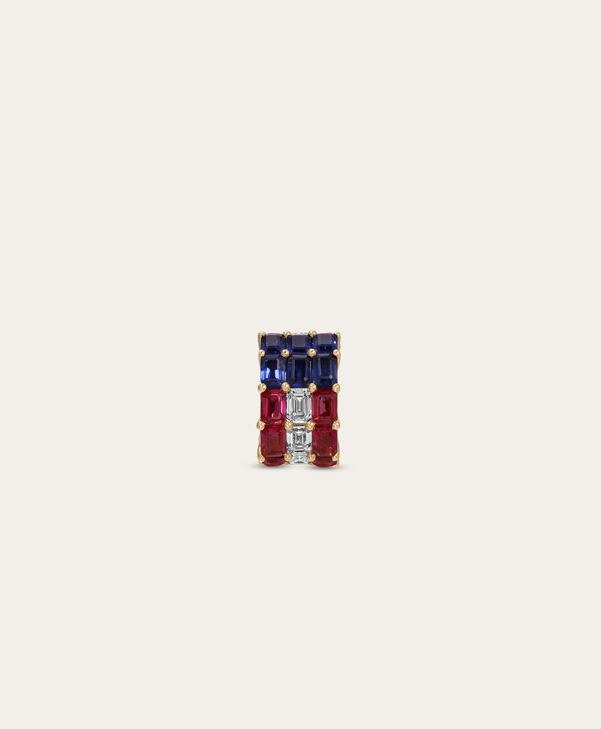 Stars and Stripes Diamond, Sapphire and Ruby Big Bead