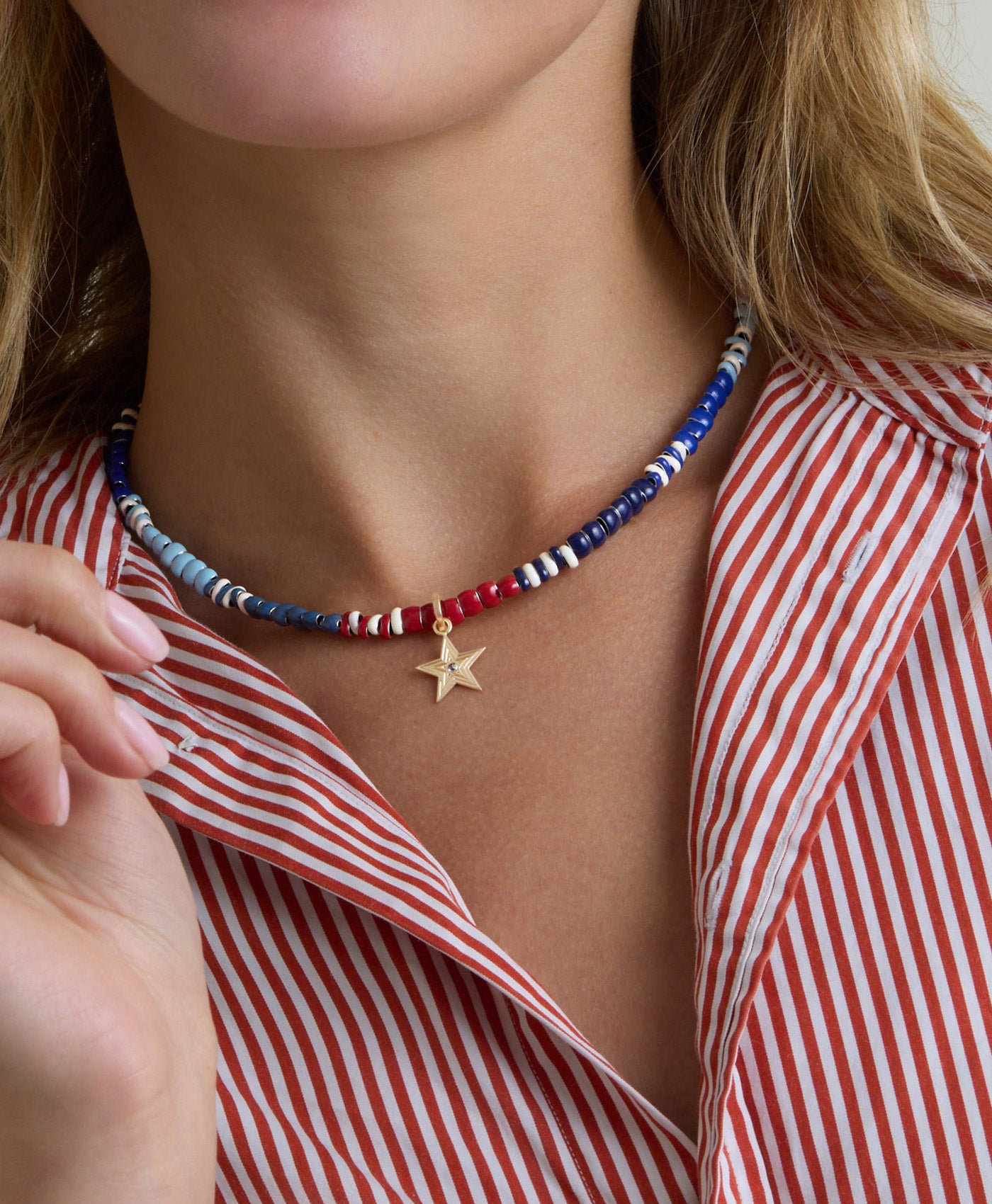 Stars and Stripes Mini Bead Necklace