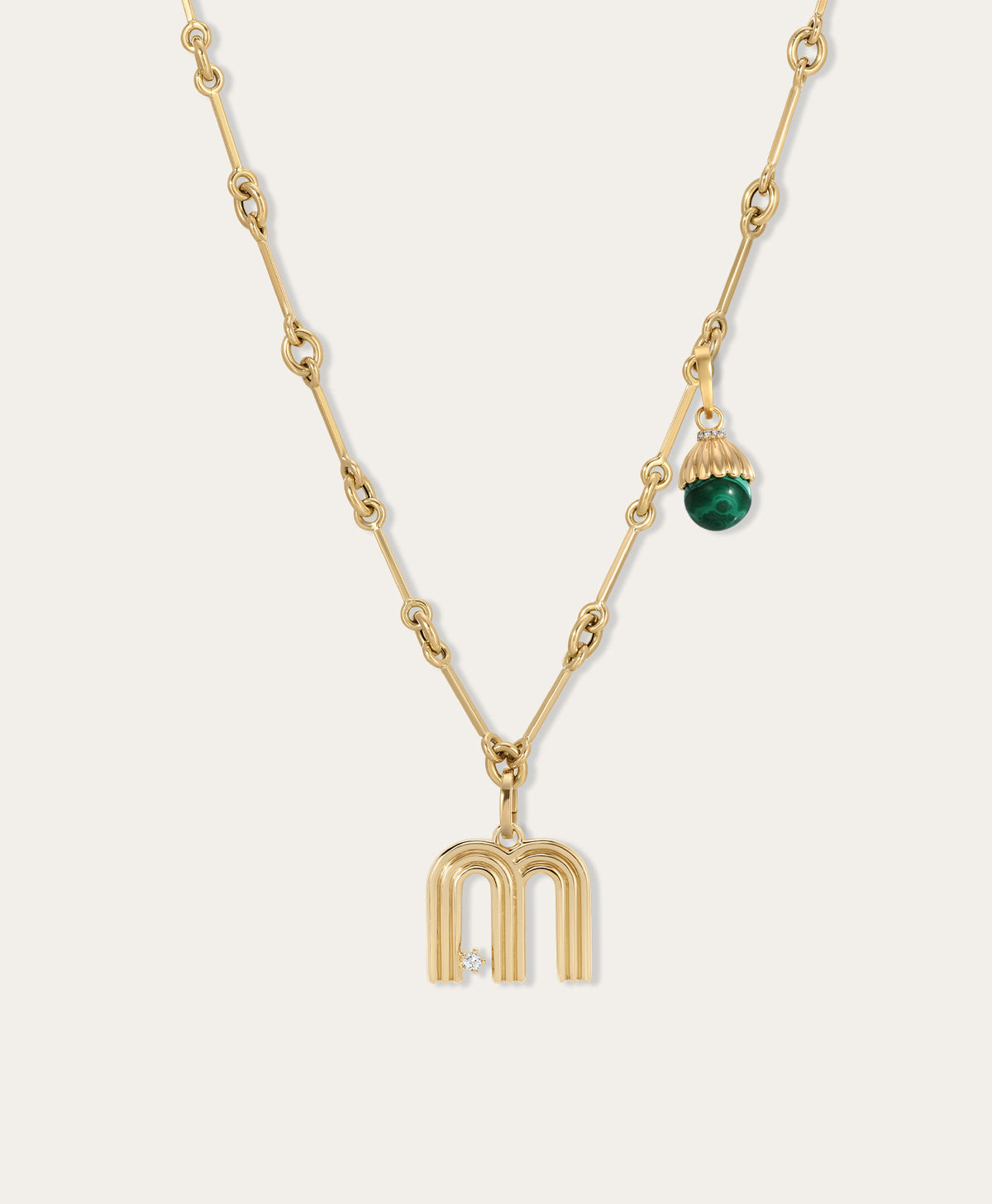 Name Drop Diamond and Gemstone Charm Necklace